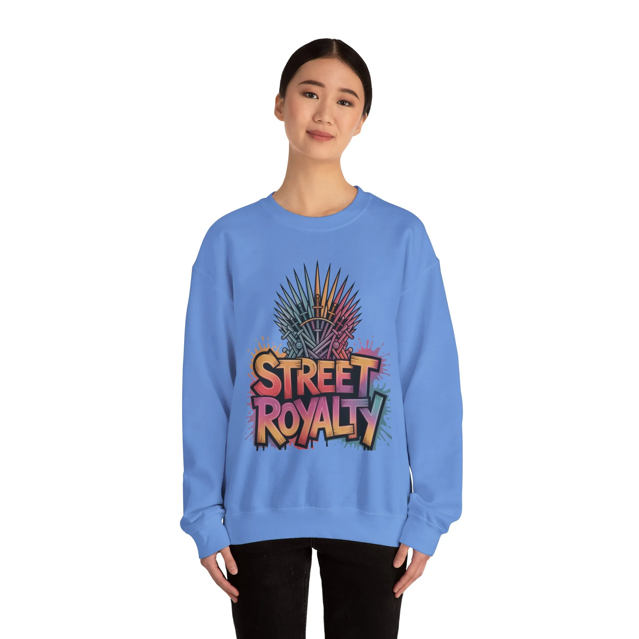 Street Royalty Women's Crewneck Sweatshirt, Graffiti Crown Graphic Pullover, Urban Streetwear Top - Image 10
