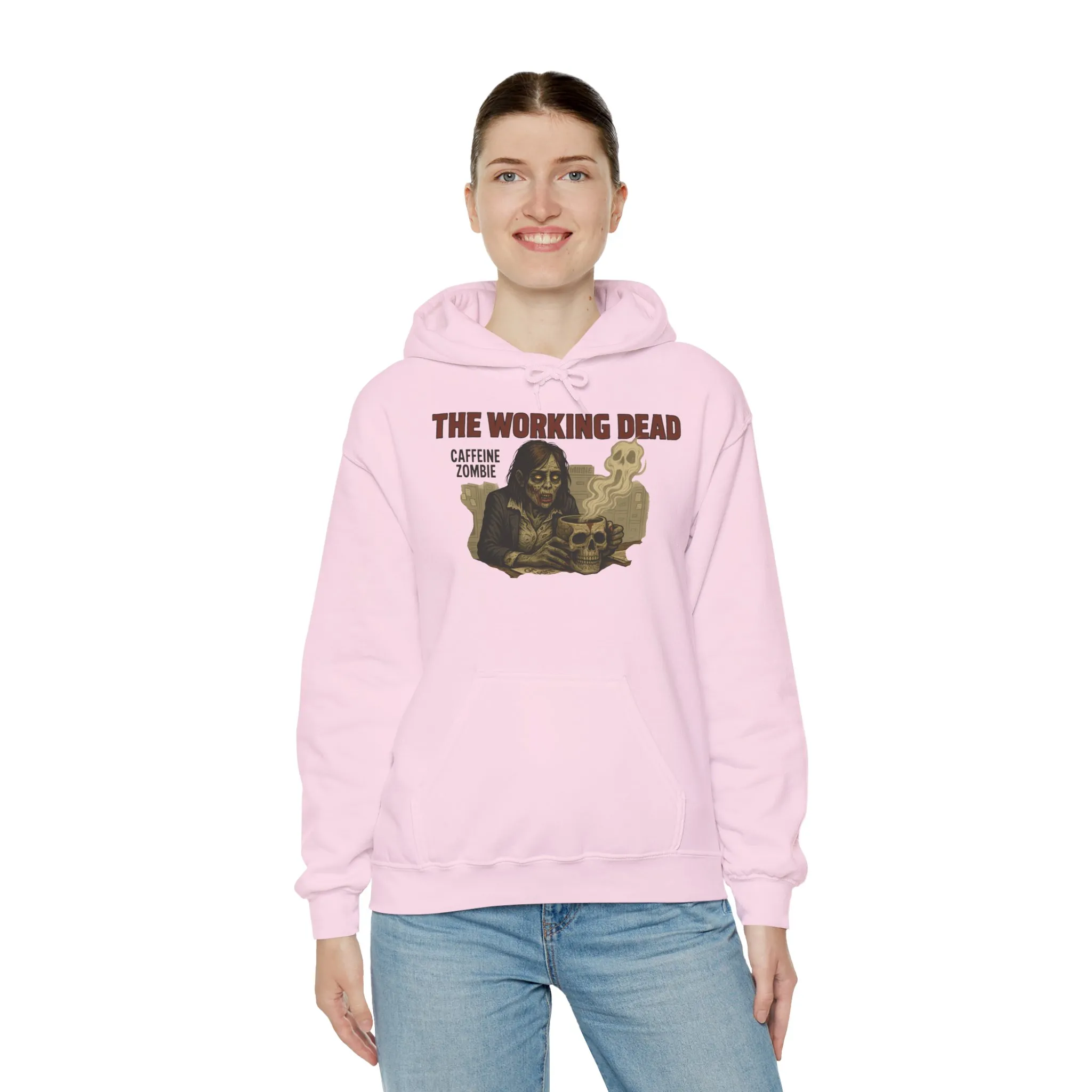 The Working Dead Women's Zombie Hoodie, Work Humor Hoodie, Halloween Work Top, Coffee Zombie Hoodie - Image 36
