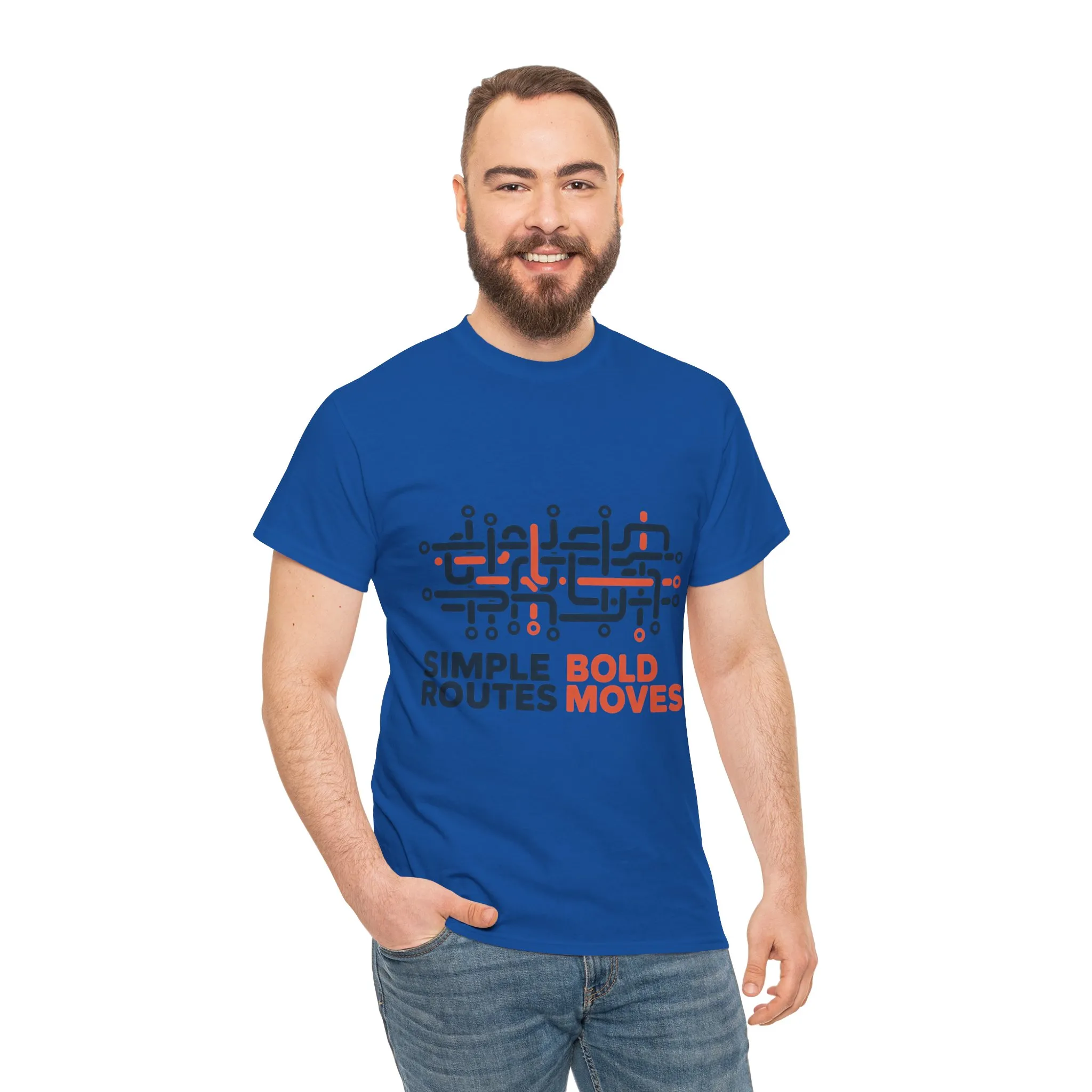 Simple Routes Bold Moves Mens T-Shirt, Minimal Urban Metro Map Graphic Tee - Image 26