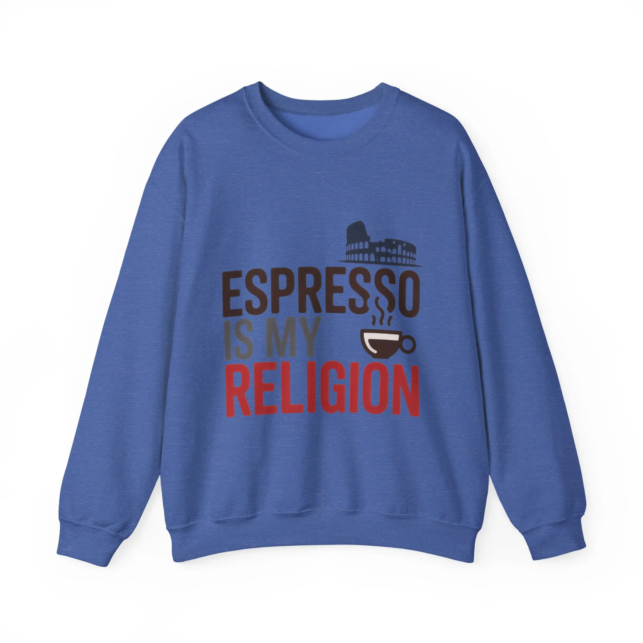 Mens Heavy Blend™ Crewneck Sweatshirt, Espresso Is My Religion Coffee Rome Mens Sweatshirt, Barista Gift, Coffee Lover Gift - Image 16