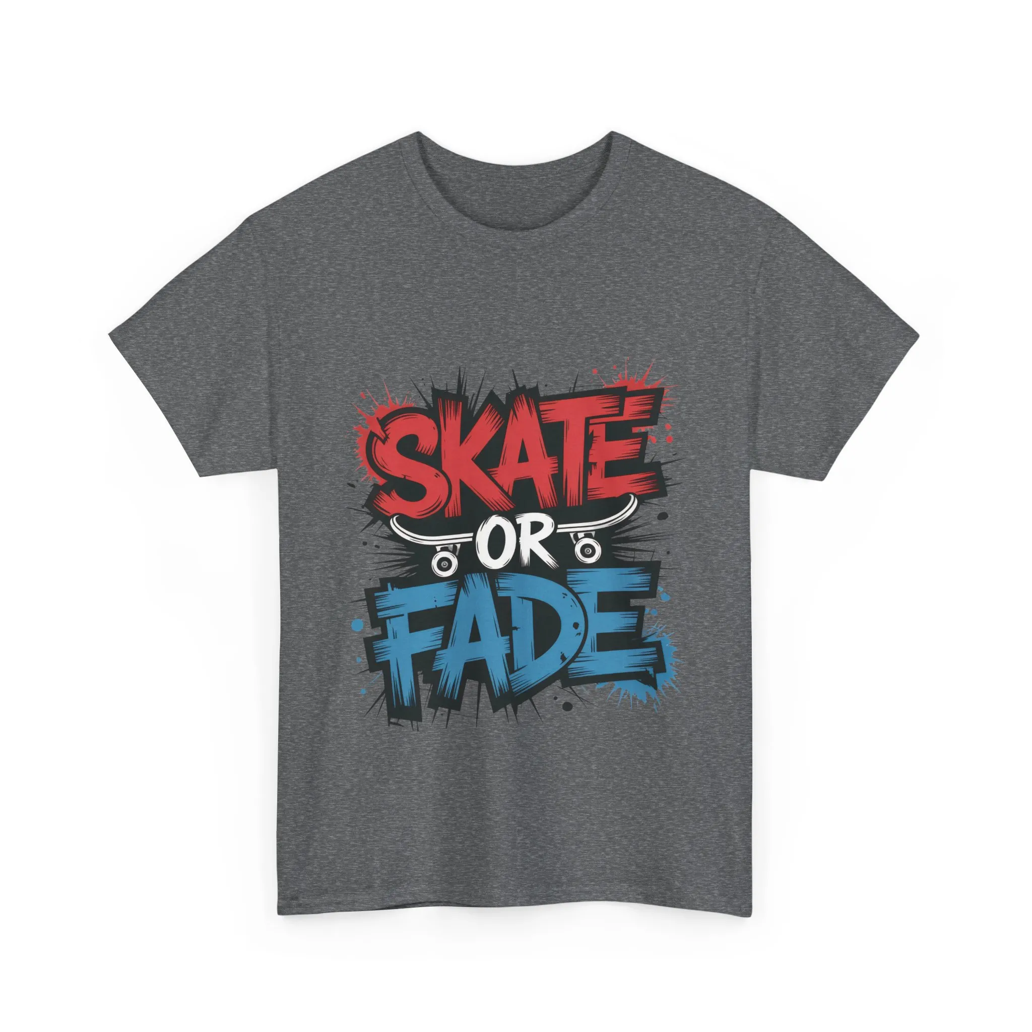 Skate Or Fade Men's T-Shirt, Graffiti Skateboarding Graphic Tee, Urban Streetwear Skater Top