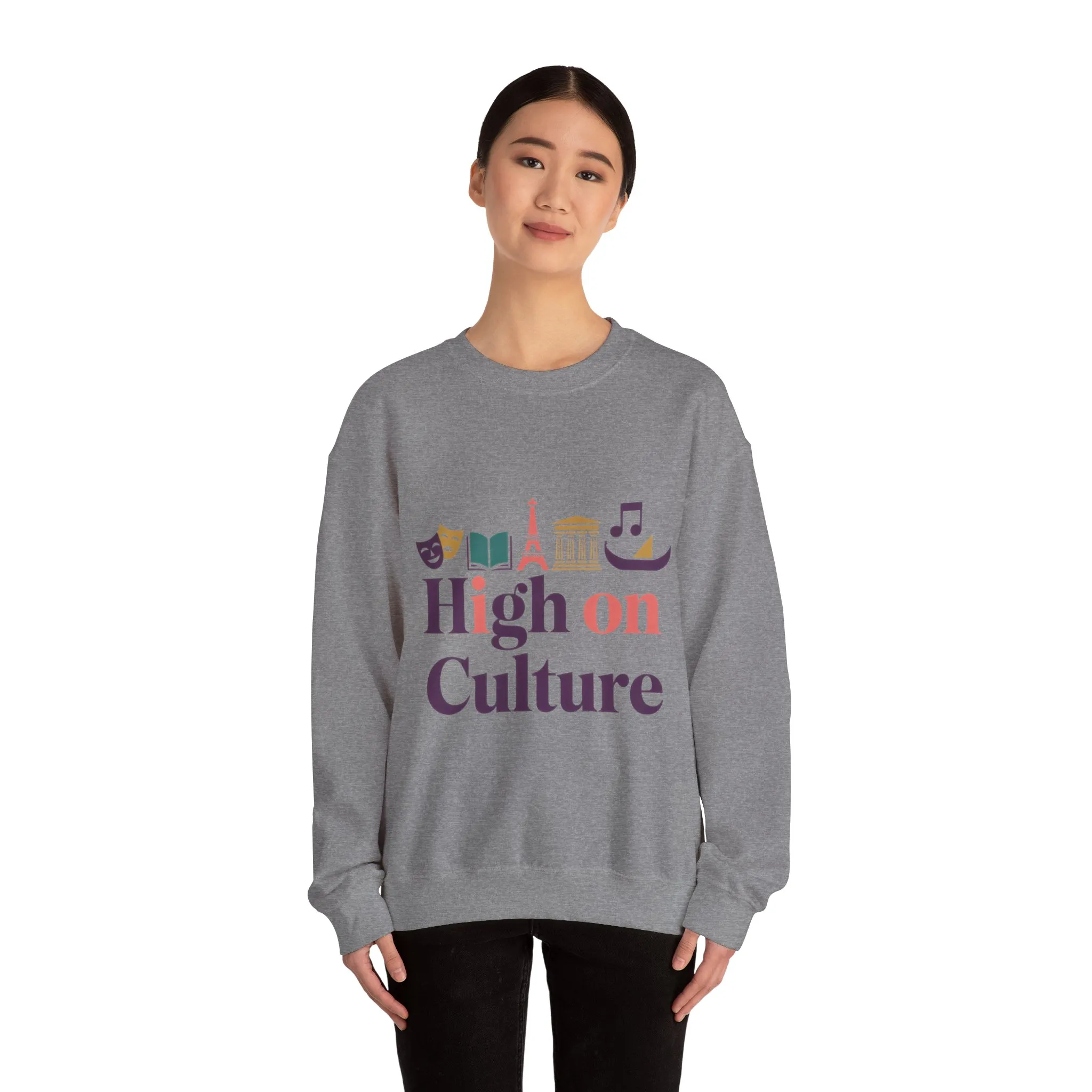 Womens Heavy Blend™ Crewneck Sweatshirt, High on Culture Womens Sweatshirt, Stylish Cultural Graphic Top - Image 14
