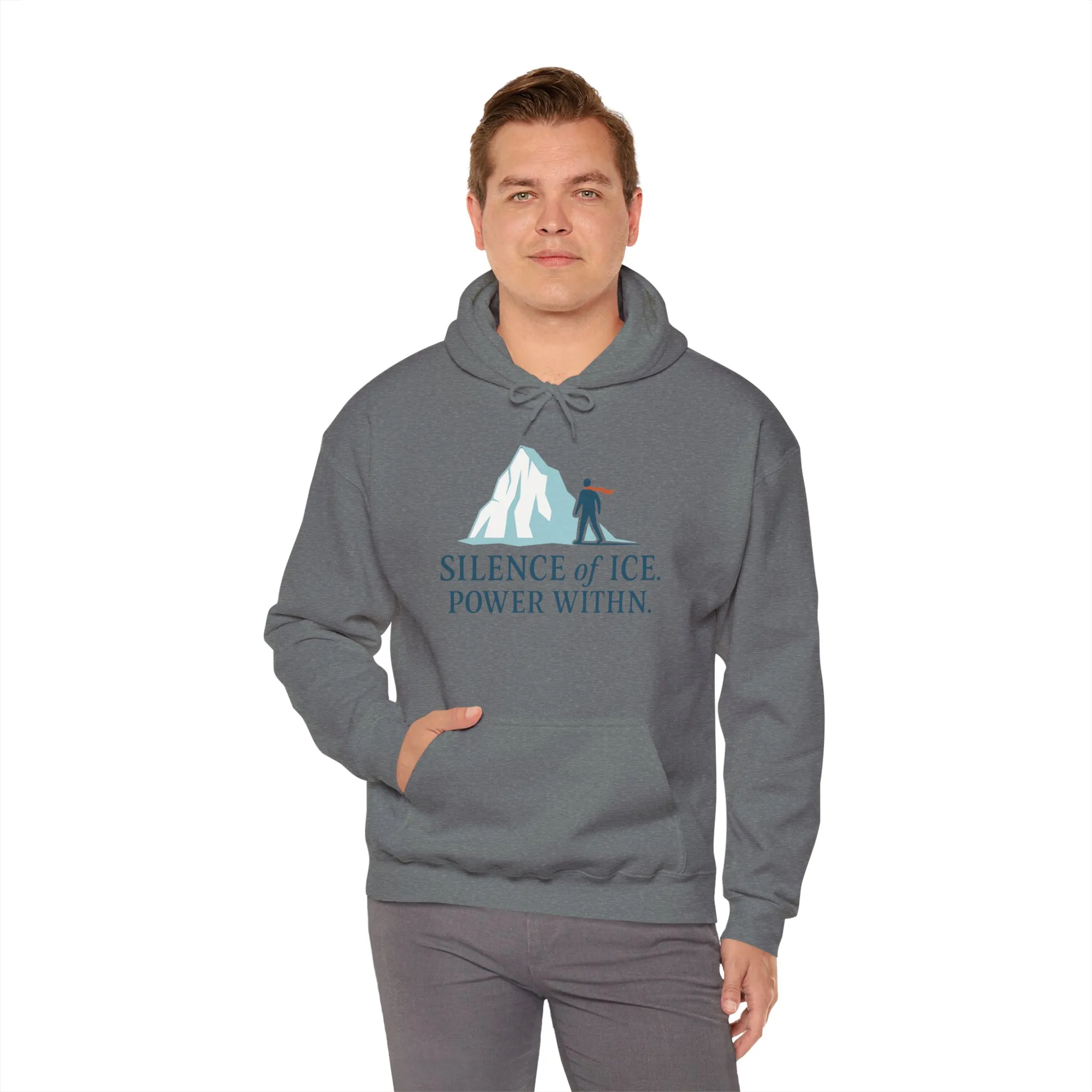 Mens Heavy Blend™ Hooded Sweatshirt, Silence of Ice Power Within Hoodie, Nordic Minimal Iceberg Graphic Streetwear - Image 28