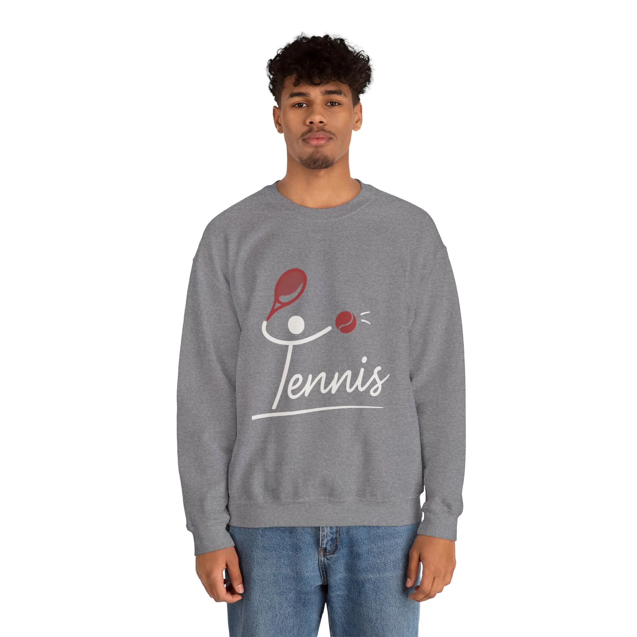 Womens Heavy Blend™ Crewneck Sweatshirt, Womens Tennis Sweatshirt, Cute Sports Graphic Pullover, Workout Gym Activewear Top - Image 11