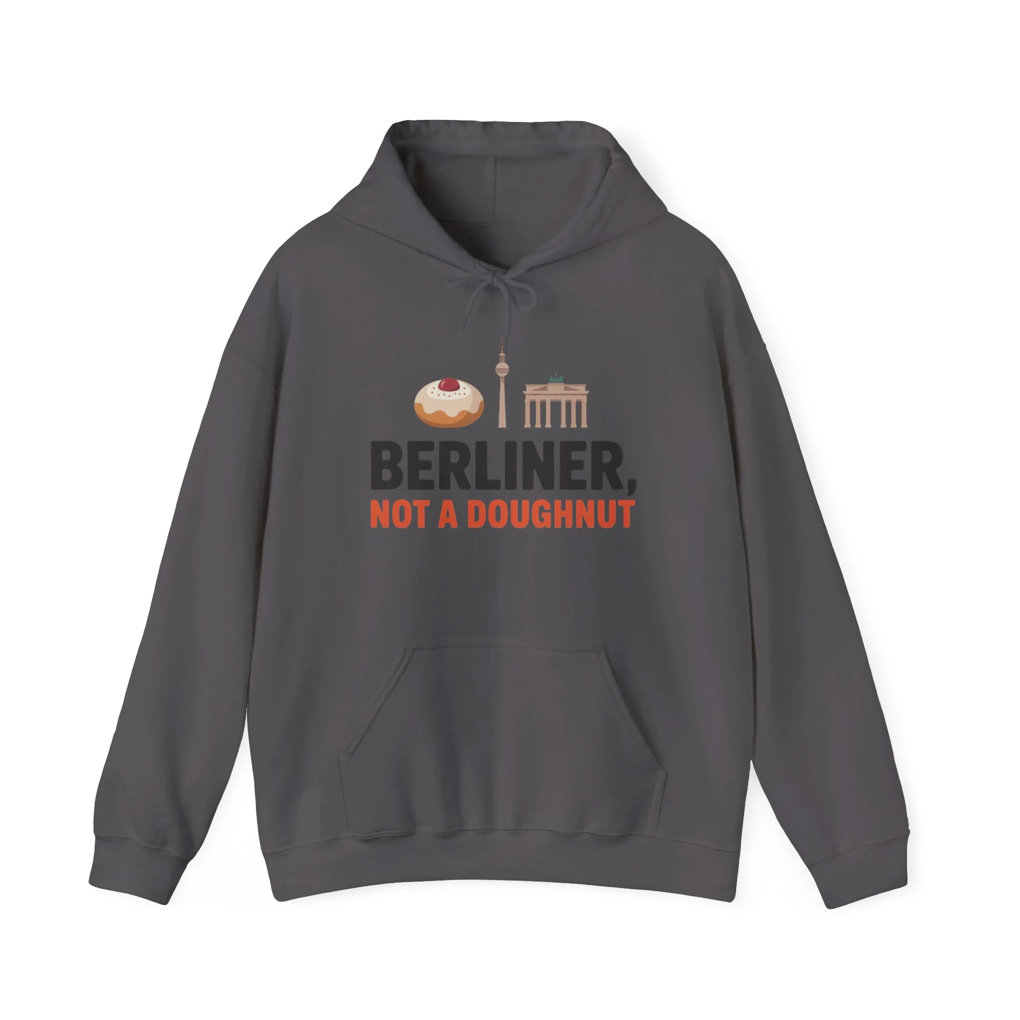 Mens Heavy Blend™ Hooded Sweatshirt, Berliner Not a Doughnut Funny Berlin Hoodie for Men - Image 2