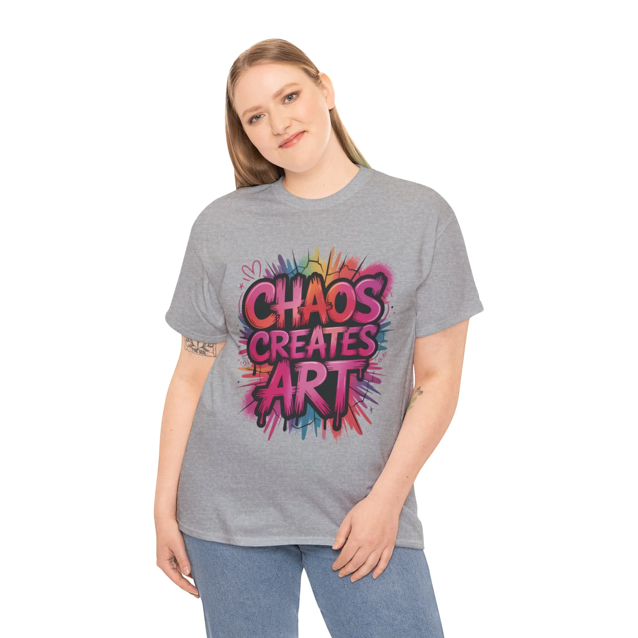 Chaos Creates Art Colorful Graffiti Womens Graphic Tee, Graffiti Shirt, Streetwear Tee - Image 9
