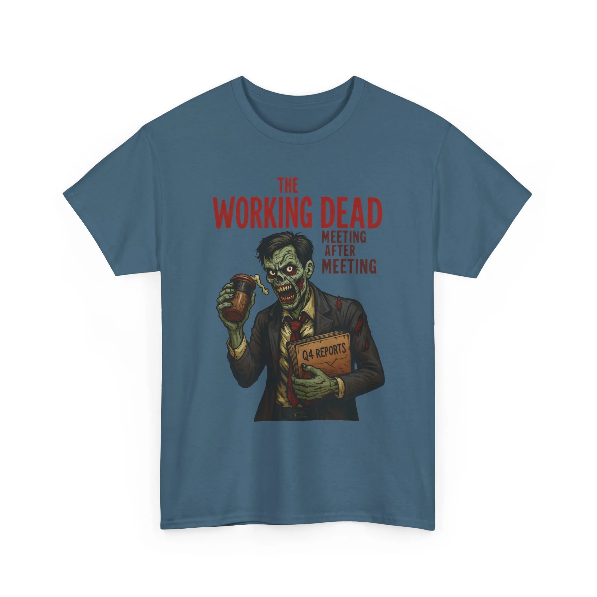 The Working Dead Men's Funny Zombie Work T-Shirt, Office Humor Tee, Meeting Joke Shirt, Halloween Office Tee - Image 36