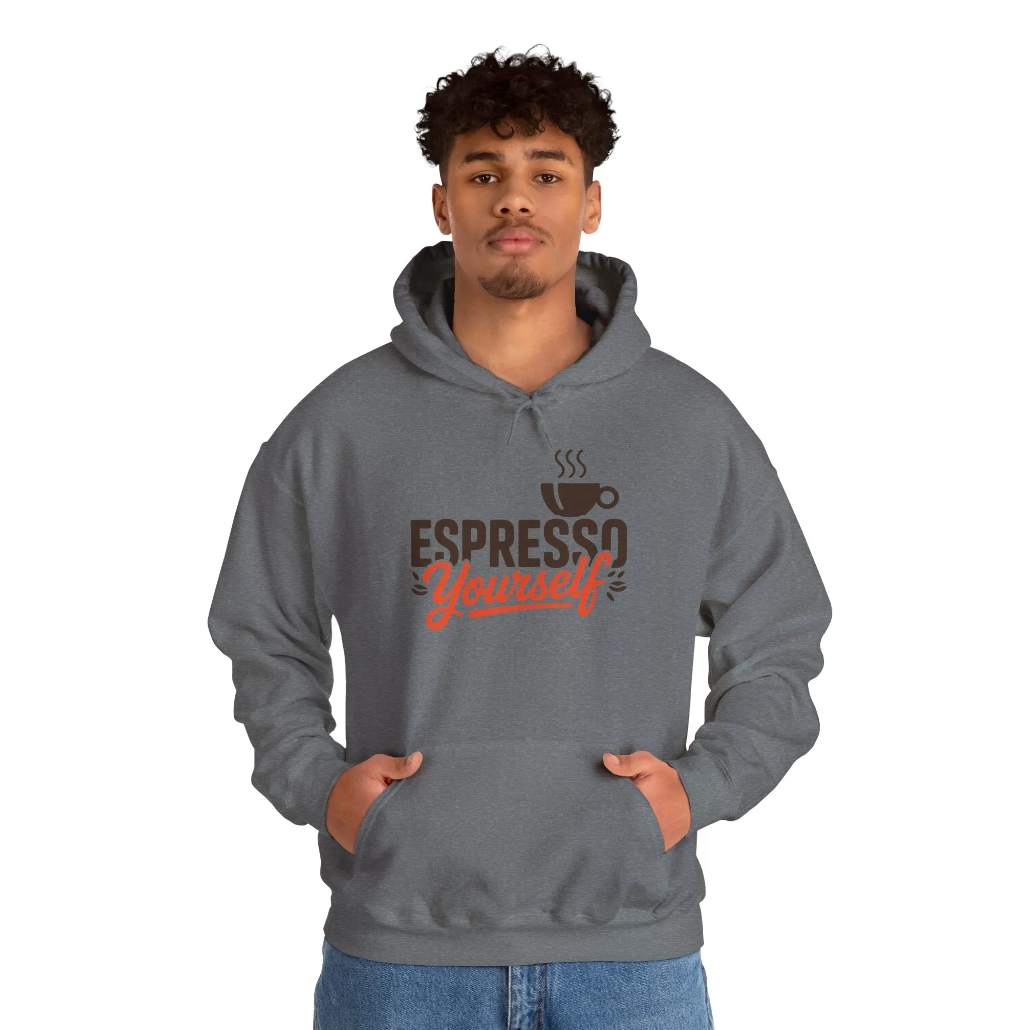 Mens Heavy Blend™ Hooded Sweatshirt, Espresso Yourself Mens Hoodie, Coffee Lover Funny Graphic Pullover - Image 19