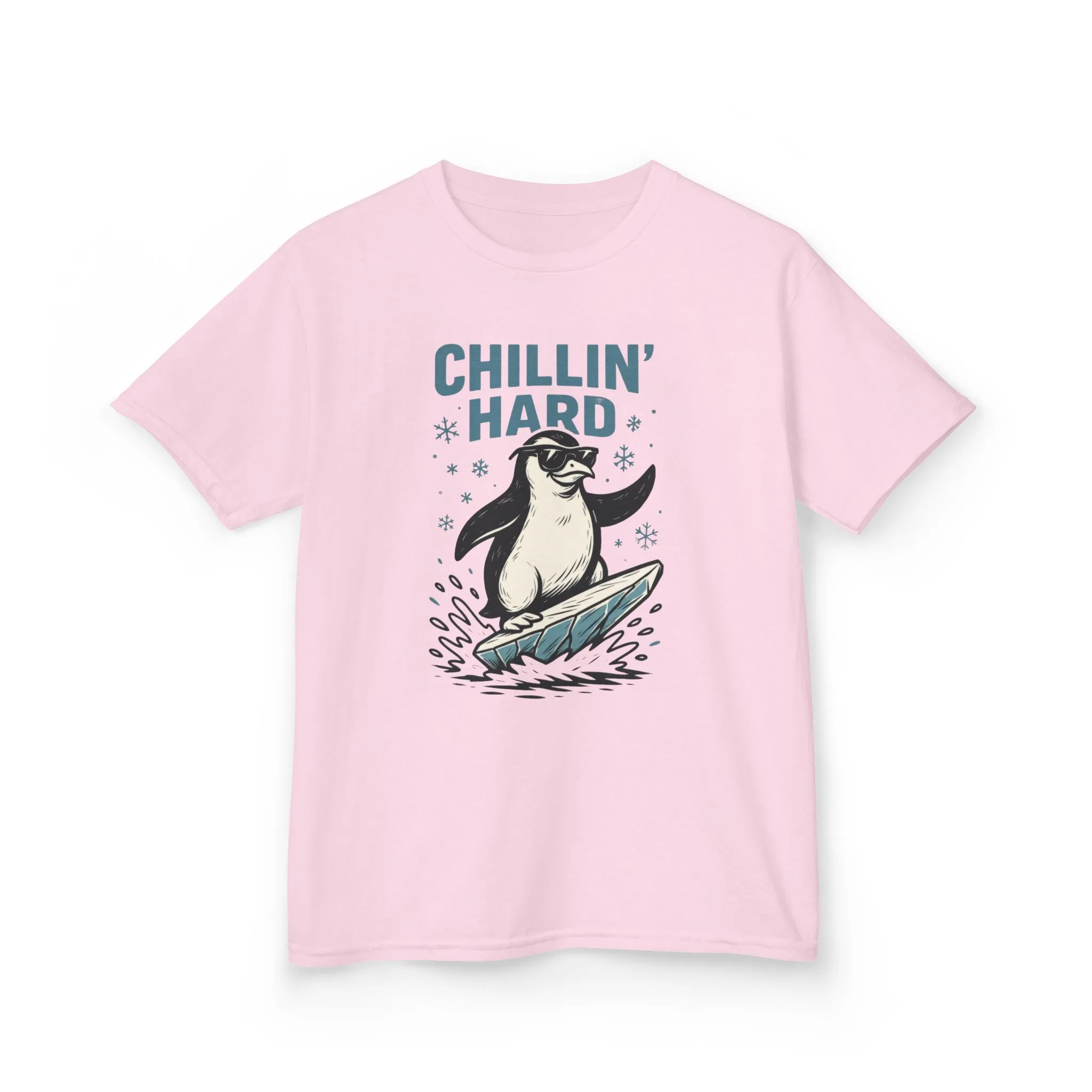 Kids Heavy Cotton™ Tee, Kids Chillin Hard Penguin T-Shirt, Funny Cool Animal Graphic Tee for Children - Image 22