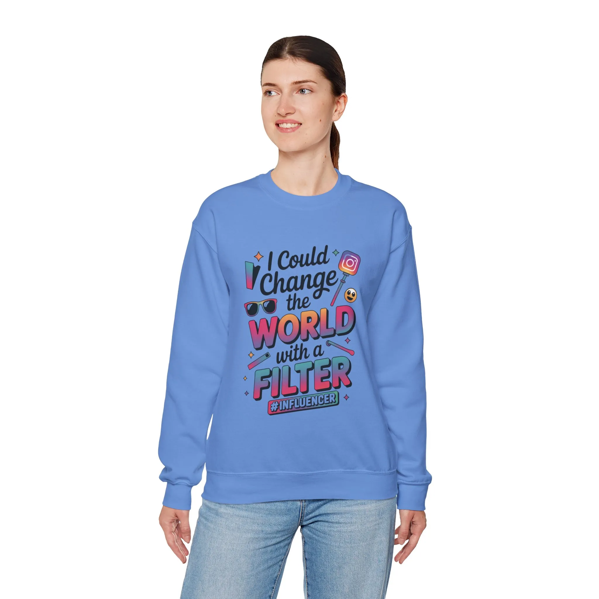Womens Heavy Blend™ Crewneck Sweatshirt, Womens Influencer Sweatshirt, Funny Social Media Pullover, Cute Trendy Graphic Top - Image 15