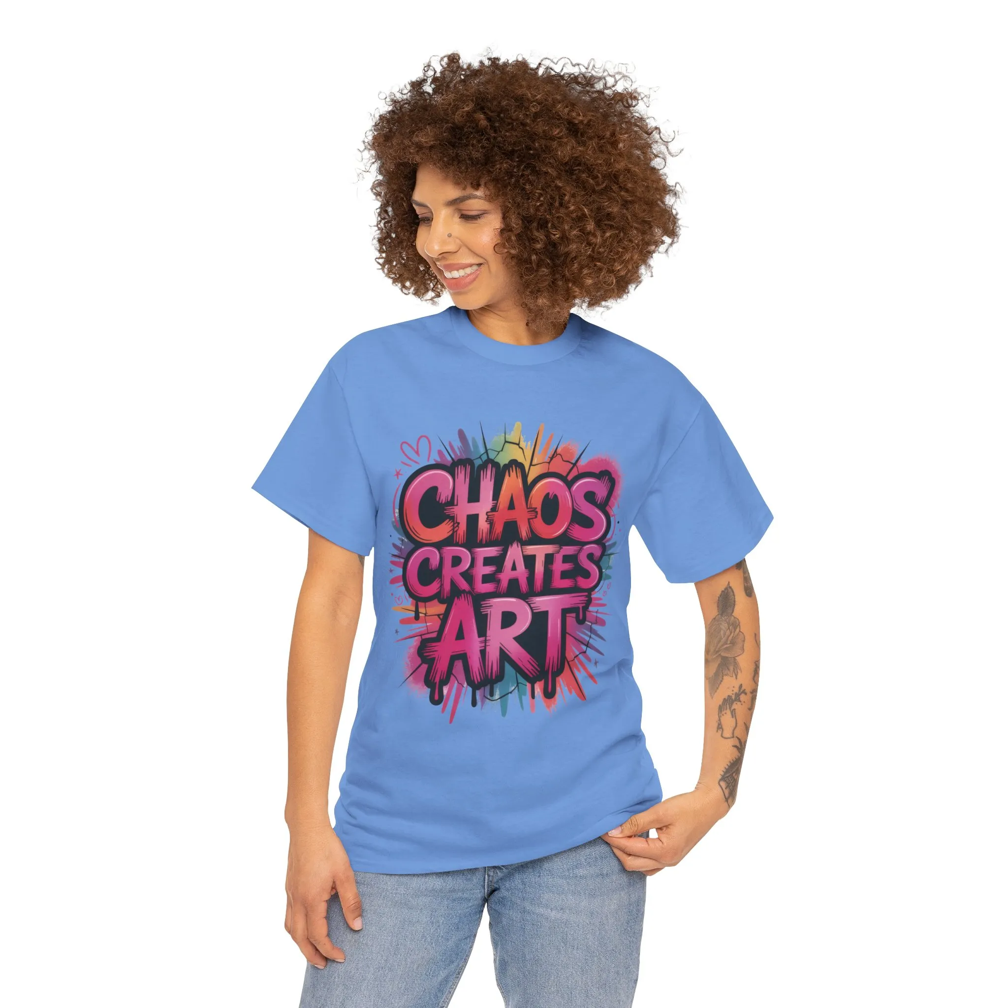 Chaos Creates Art Colorful Graffiti Womens Graphic Tee, Graffiti Shirt, Streetwear Tee - Image 14