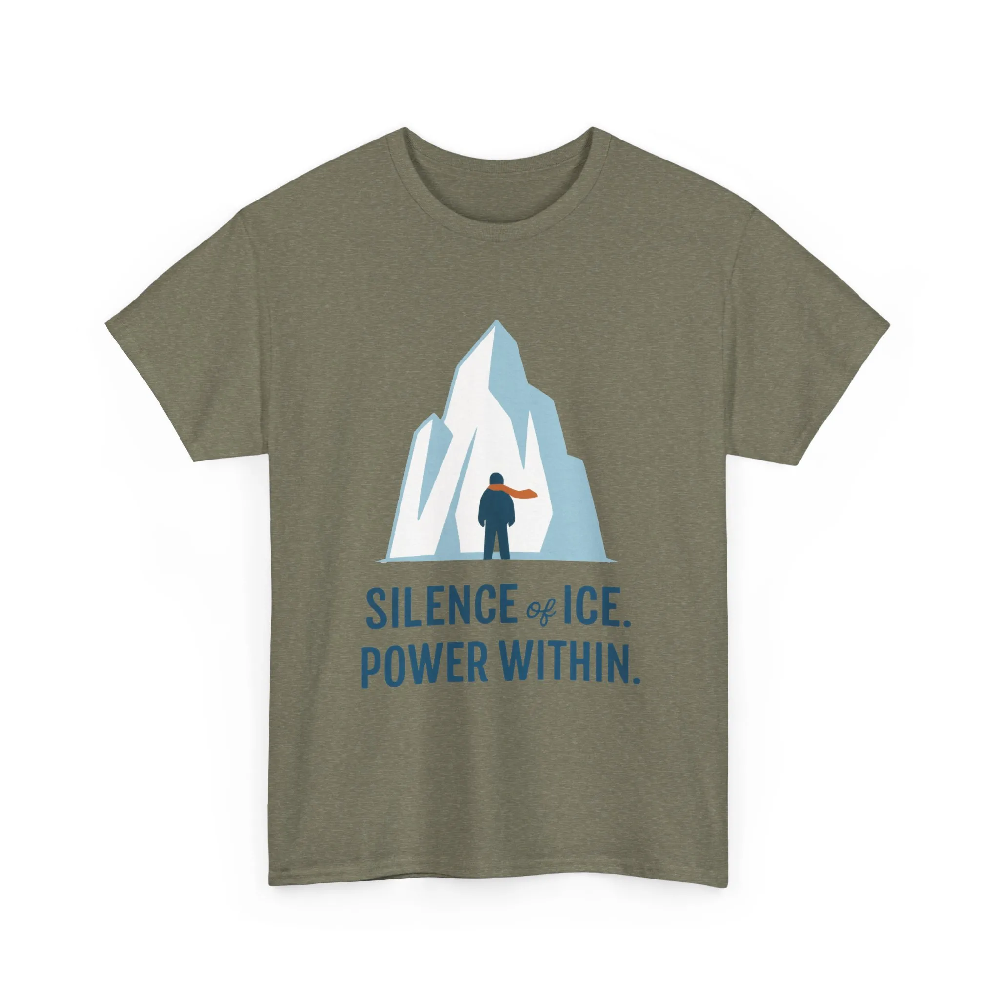 Silence of Ice Power Within Mens T-Shirt, Minimalist Nordic Iceberg Graphic Tee - Image 13