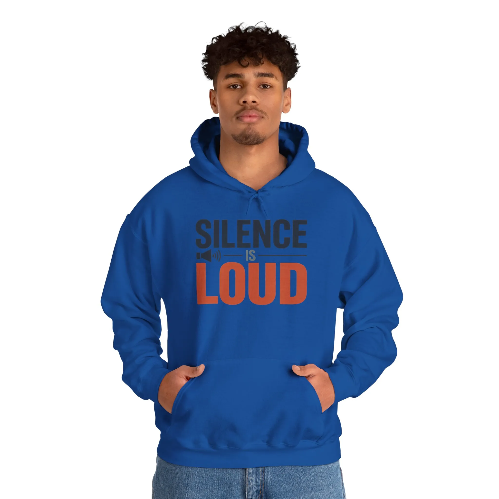 Mens Heavy Blend™ Hooded Sweatshirt, Silence Is Loud Graphic Motivational Mens Hoodie - Image 31