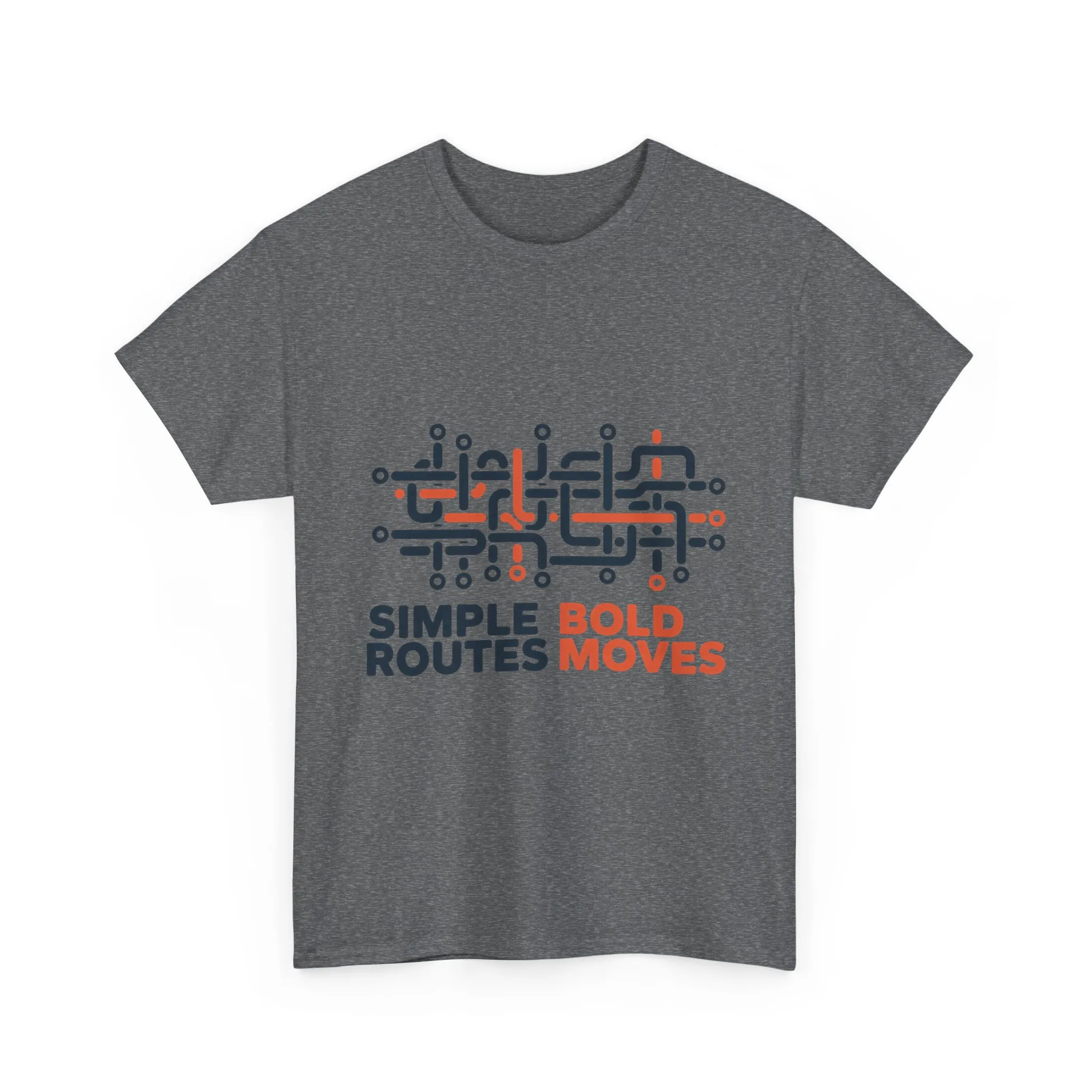Simple Routes Bold Moves Mens T-Shirt, Minimal Urban Metro Map Graphic Tee - Image 13