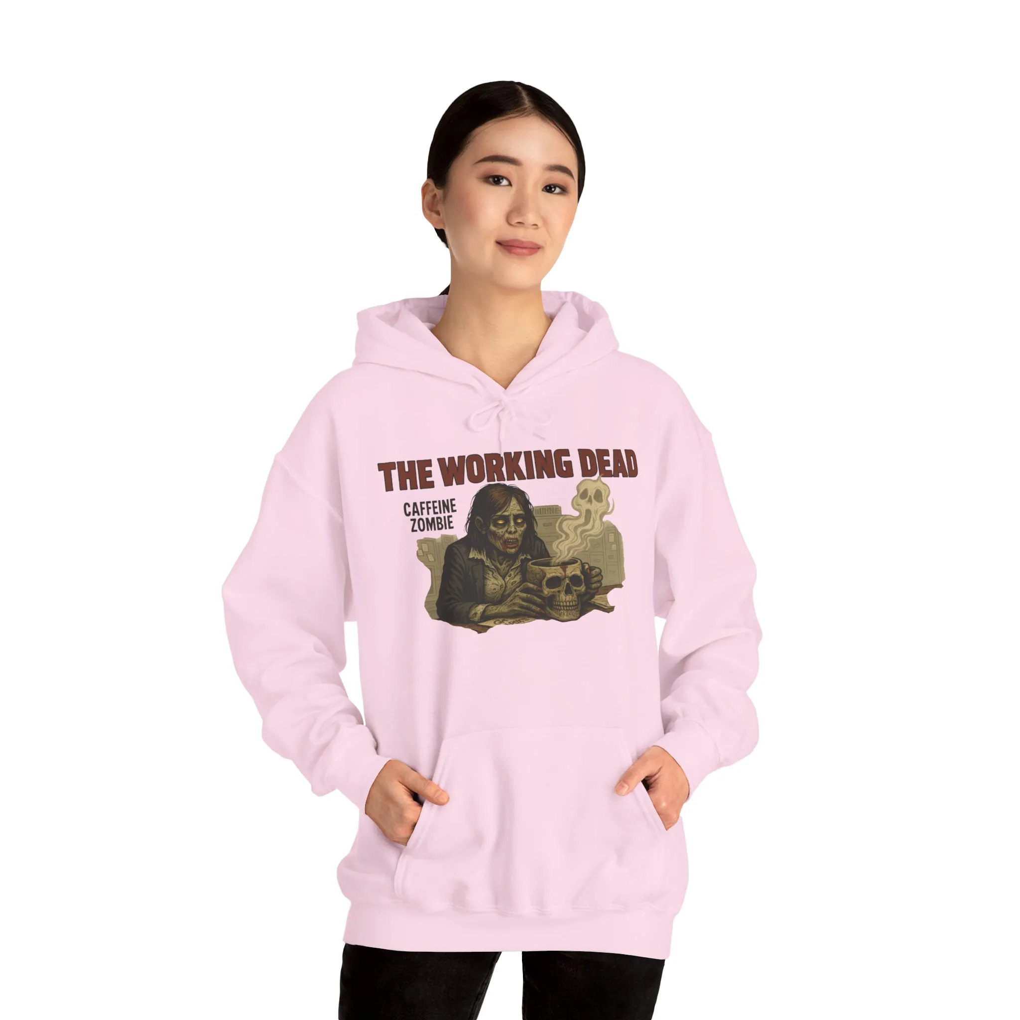 The Working Dead Women's Zombie Hoodie, Work Humor Hoodie, Halloween Work Top, Coffee Zombie Hoodie - Image 35