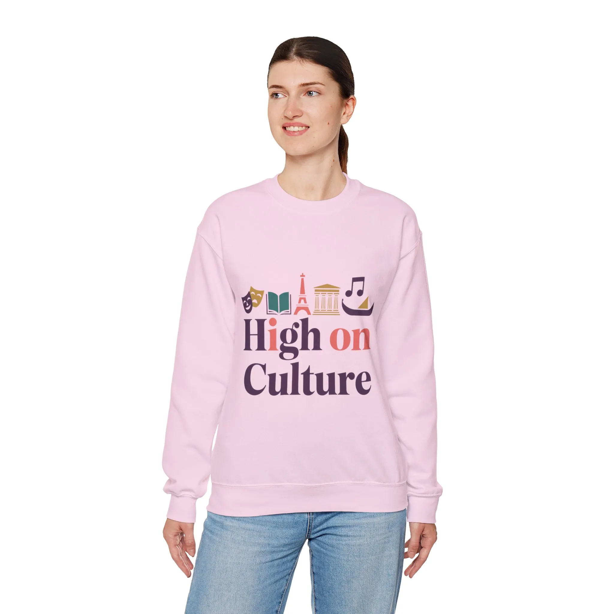 Womens Heavy Blend™ Crewneck Sweatshirt, High on Culture Womens Sweatshirt, Stylish Cultural Graphic Top - Image 27