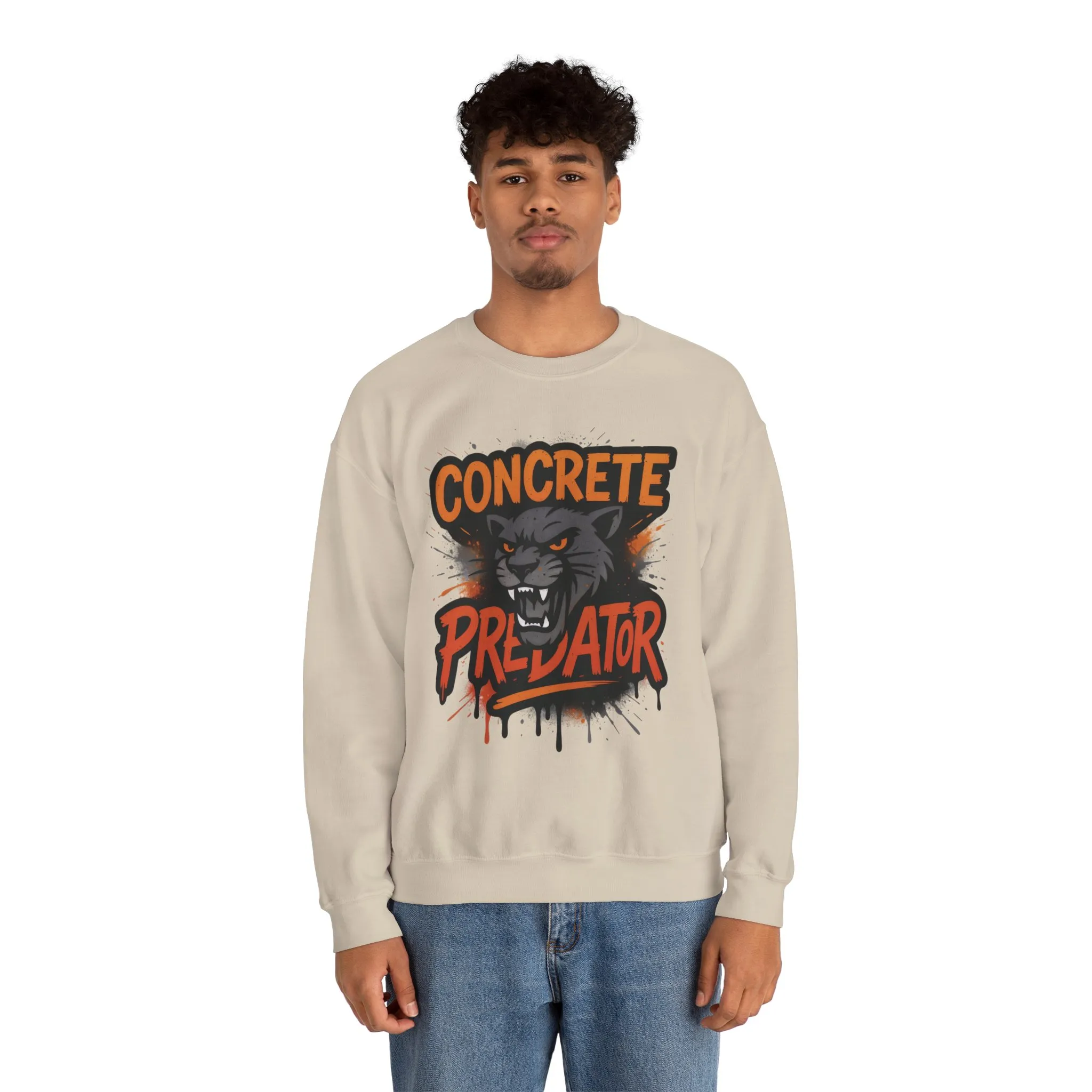 Mens Heavy Blend™ Crewneck Sweatshirt, Concrete Predator Mens Panther Crewneck Sweatshirt - Image 8