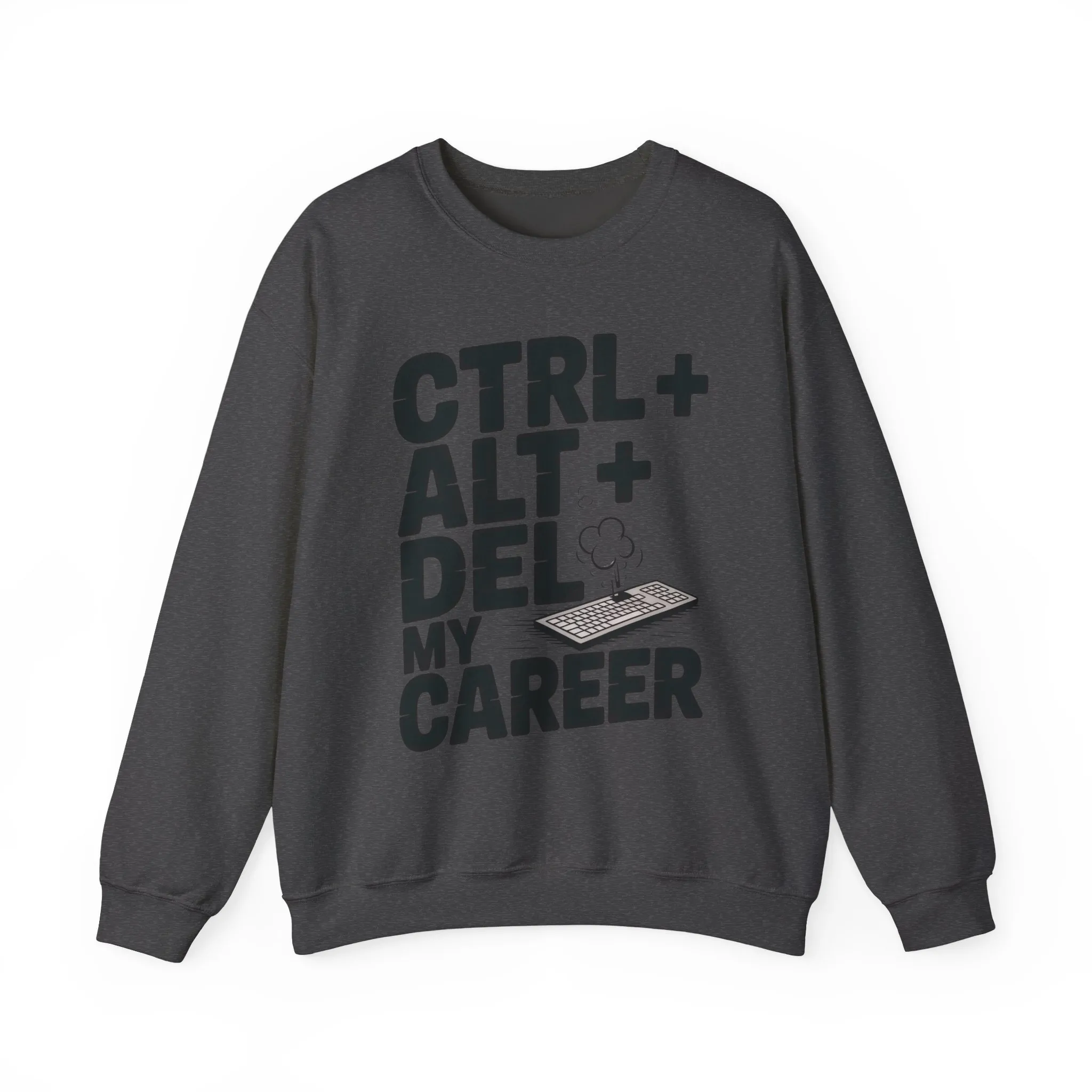 Ctrl Alt Del My Career Sweatshirt, Sarcastic Workwear Graphic Pullover, Funny Office Top, Men's Heavy Blend™ Crewneck Sweatshirt - Image 19