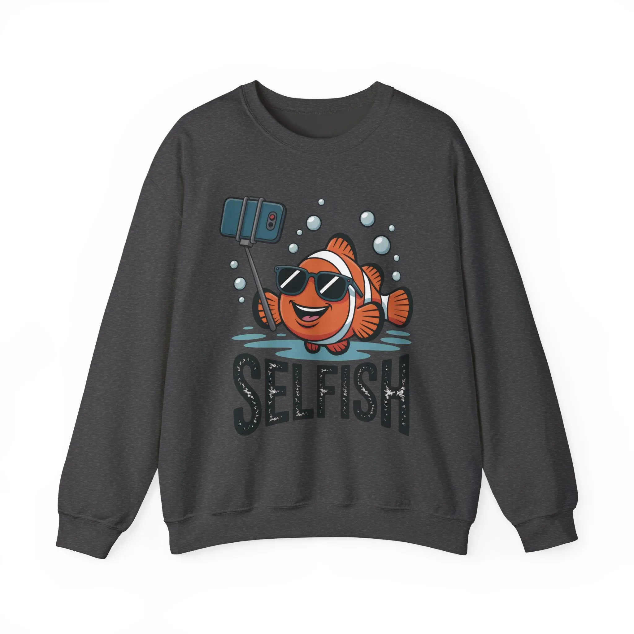 Unisex Heavy Blend™ Crewneck Sweatshirt, Mens Selfish Funny Fish Sweatshirt, Cute Selfie Pullover, Ocean Humor Top - Image 19