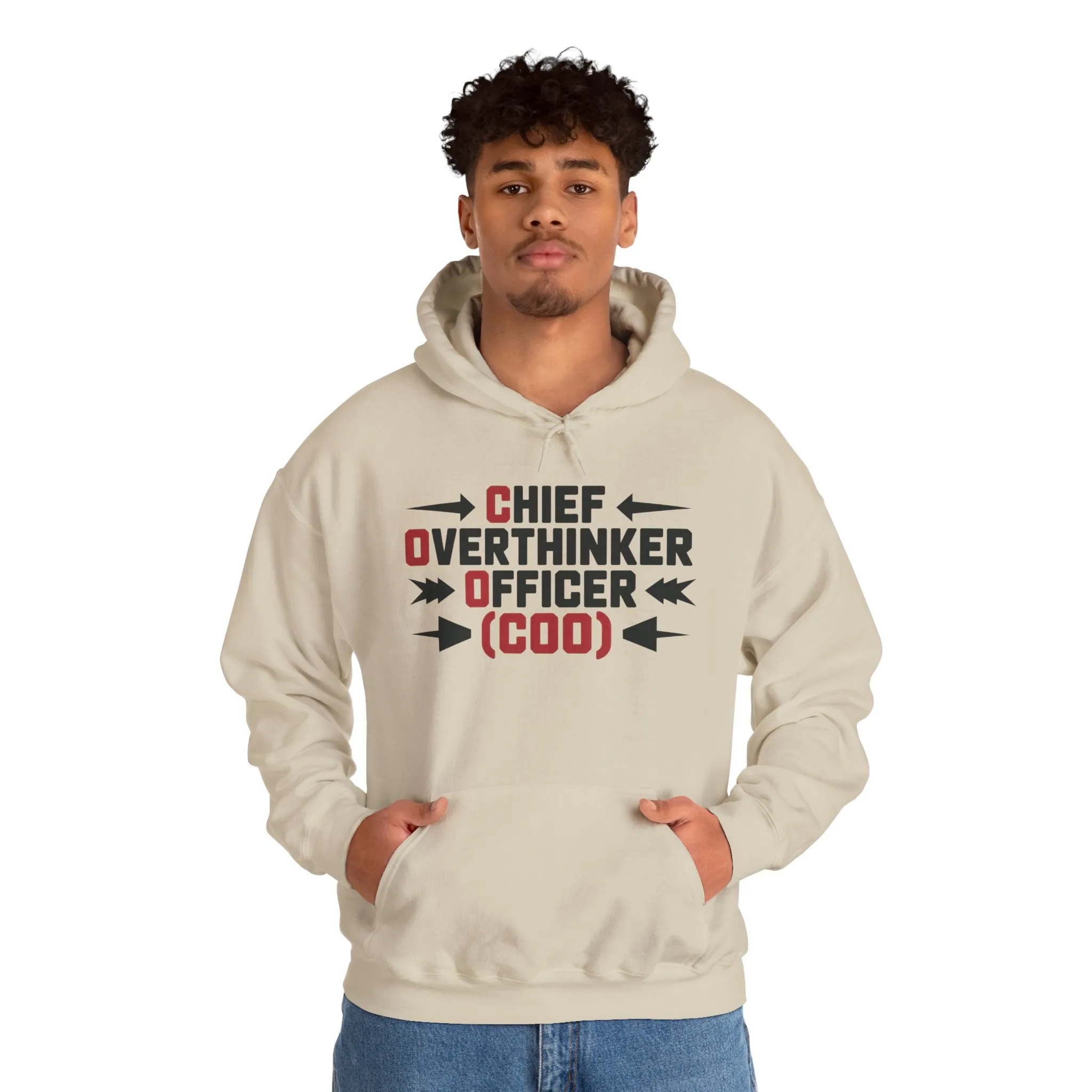 Chief Overthinker Officer Men's Hoodie, Funny COO Graphic Pullover, Sarcastic Office Humor Gift, Men's Heavy Blend™ Hooded Sweatshirt - Image 11