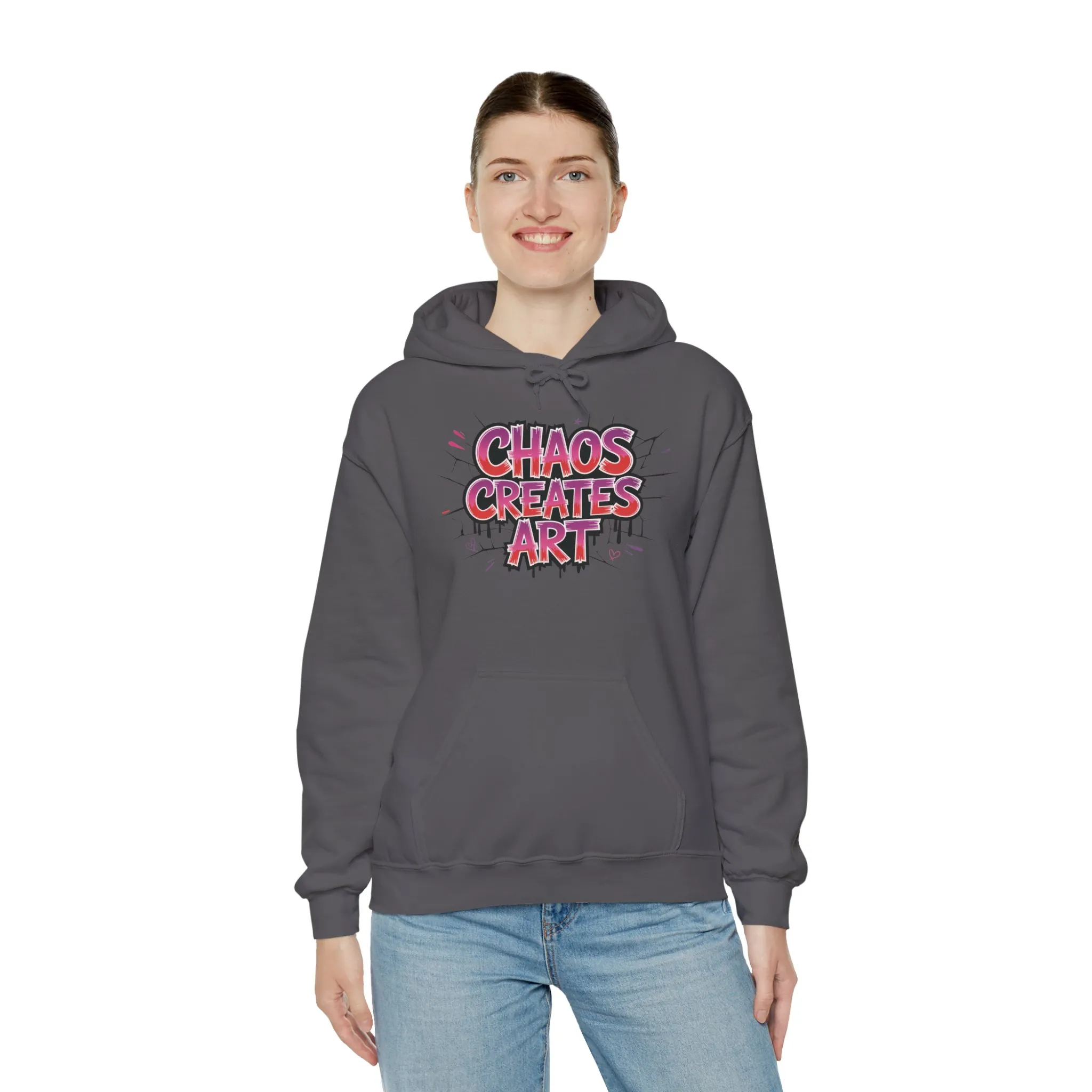 Women's Heavy Blend™ Hooded Sweatshirt, Chaos Creates Art Graffiti Hoodie Womens Streetwear - Image 44