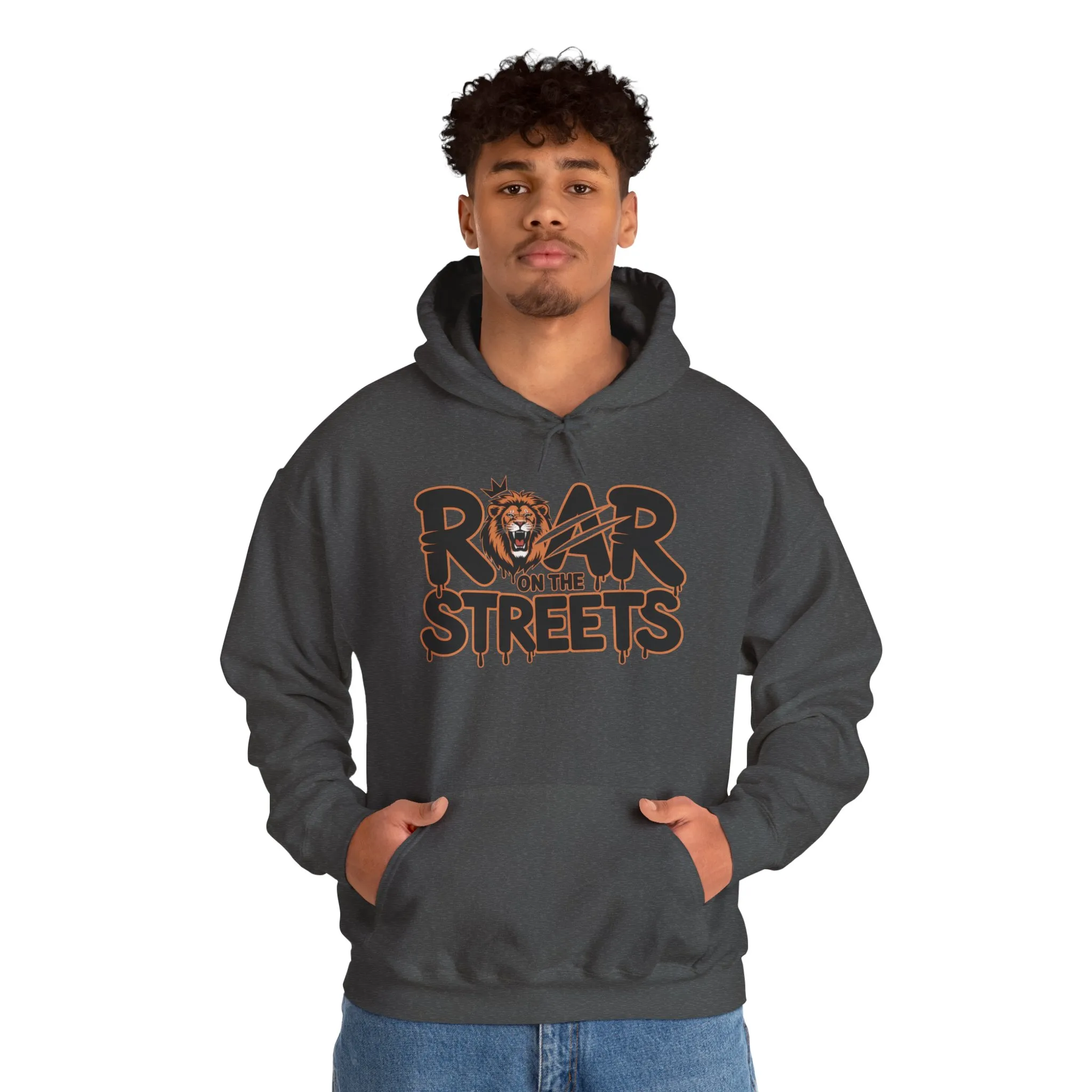Mens Heavy Blend™ Hooded Sweatshirt, Roar on the Streets Lion Hoodie Mens Bold Streetwear - Image 19