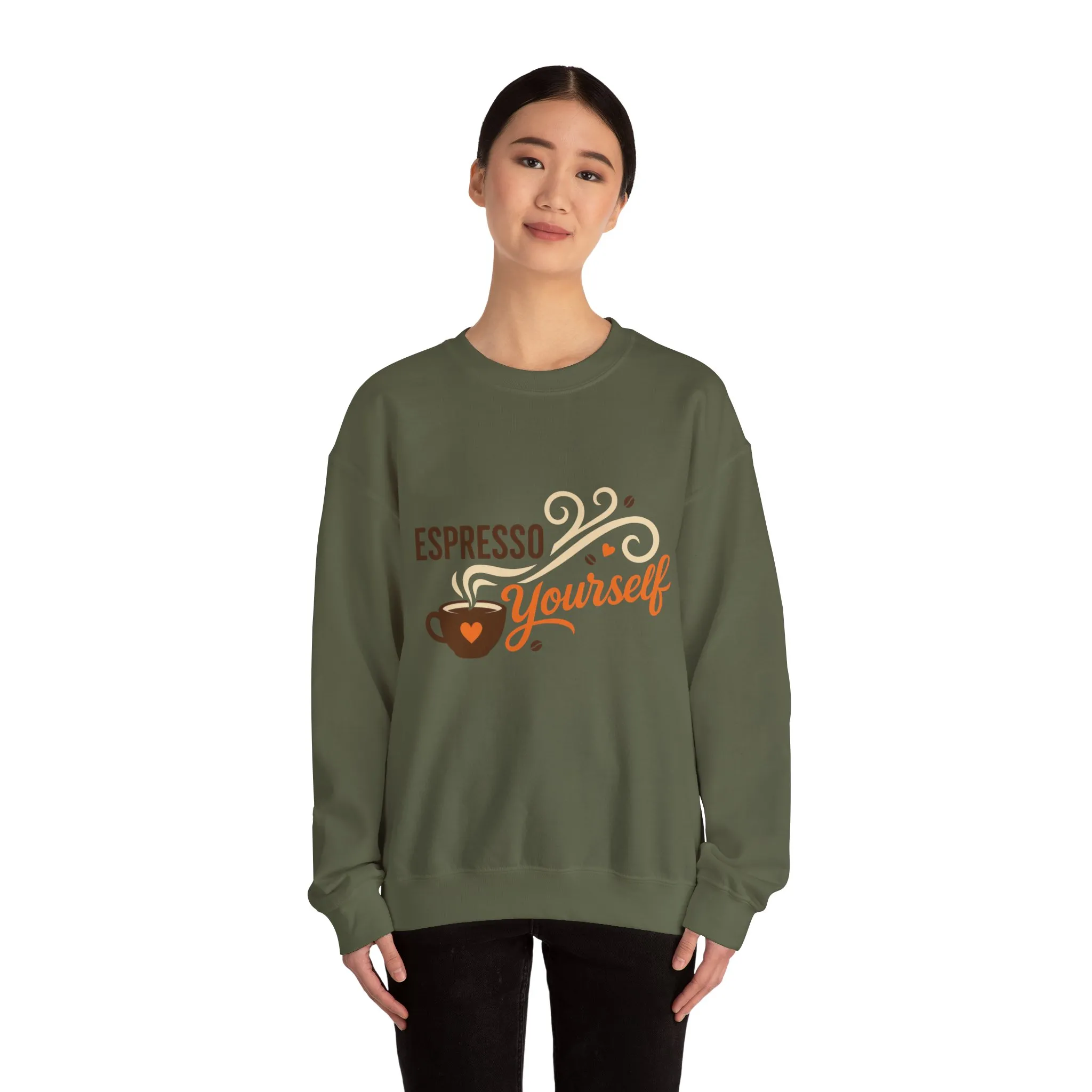 Espresso Yourself Womens Sweatshirt, Coffee Lover Pullover, Funny Barista Gift