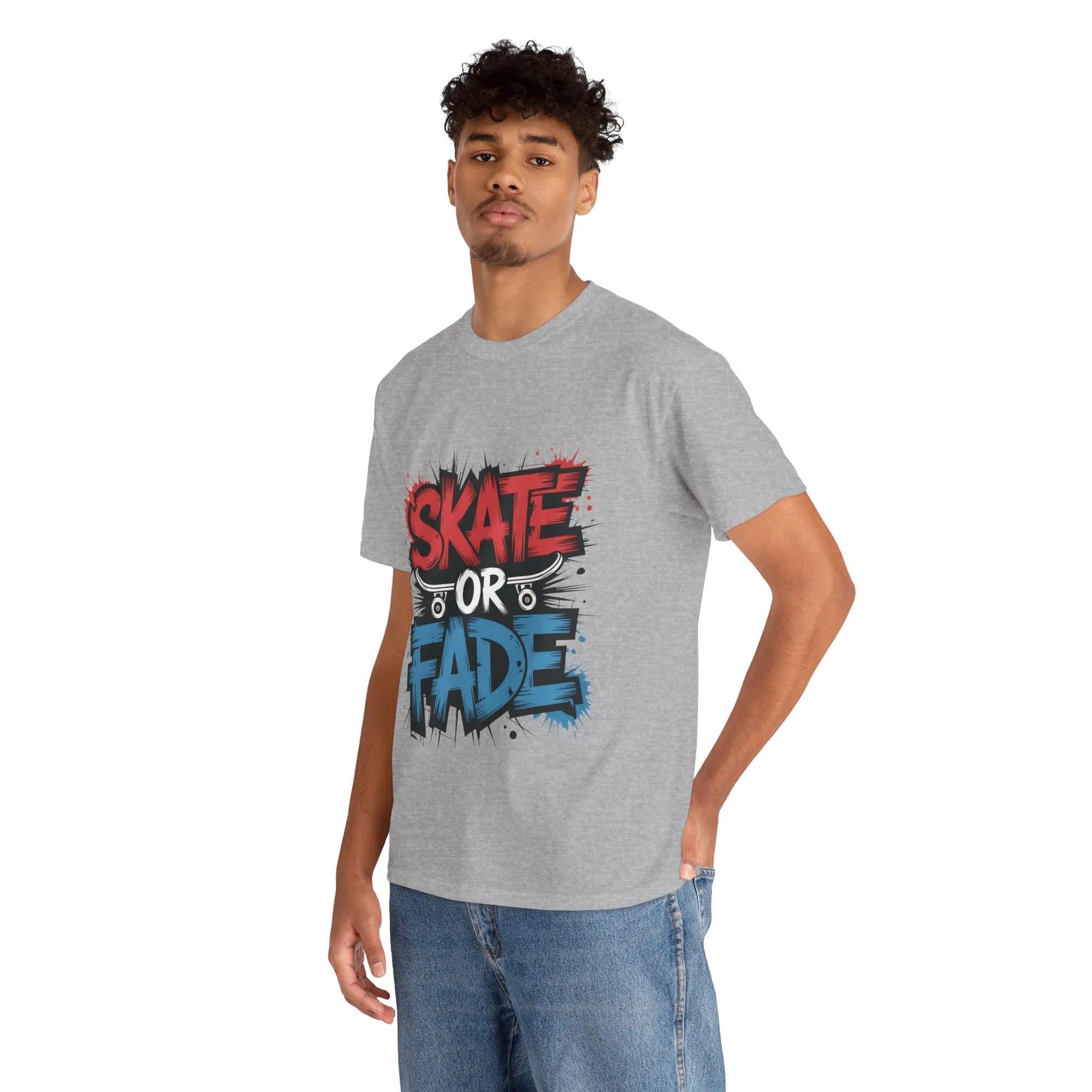 Skate Or Fade Men's T-Shirt, Graffiti Skateboarding Graphic Tee, Urban Streetwear Skater Top - Image 9