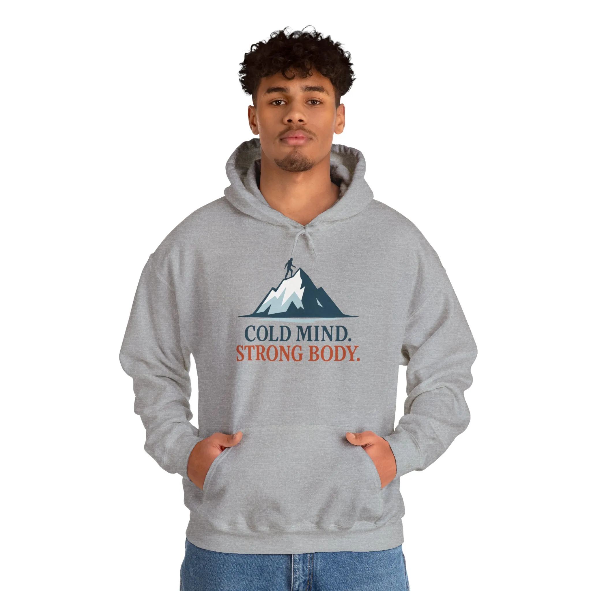 Mens Heavy Blend™ Hooded Sweatshirt, Cold Mind Strong Body Sweatshirt, Nordic Mountain Minimalist Pullover - Image 15