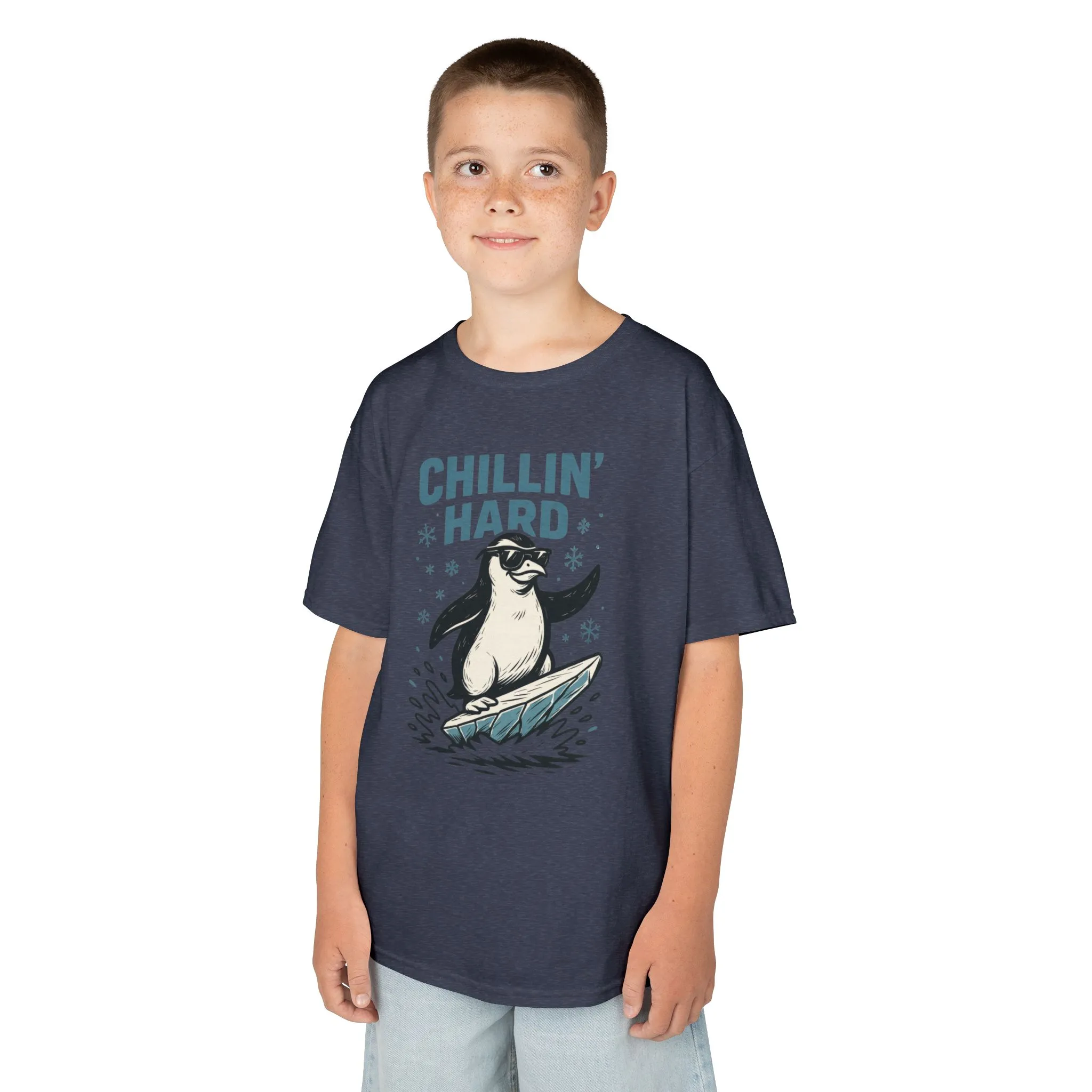 Kids Heavy Cotton™ Tee, Kids Chillin Hard Penguin T-Shirt, Funny Cool Animal Graphic Tee for Children - Image 20