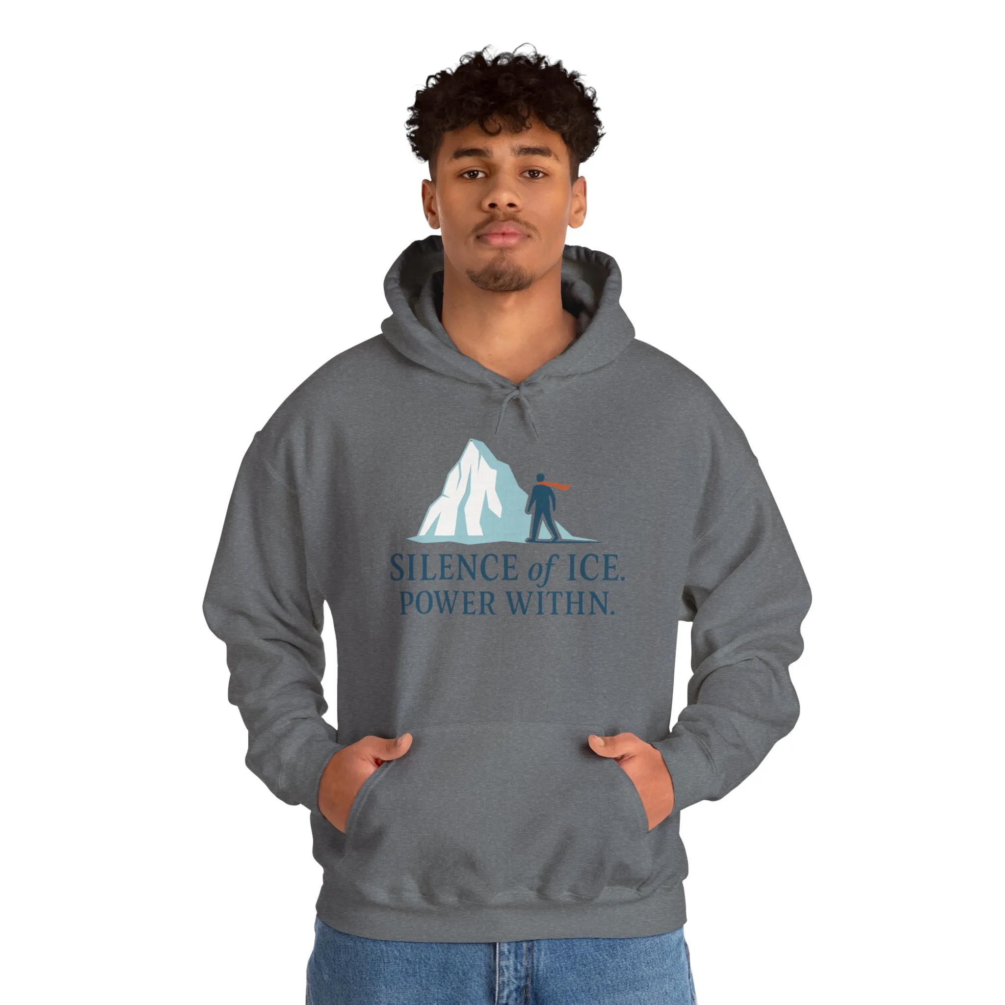 Mens Heavy Blend™ Hooded Sweatshirt, Silence of Ice Power Within Hoodie, Nordic Minimal Iceberg Graphic Streetwear - Image 27