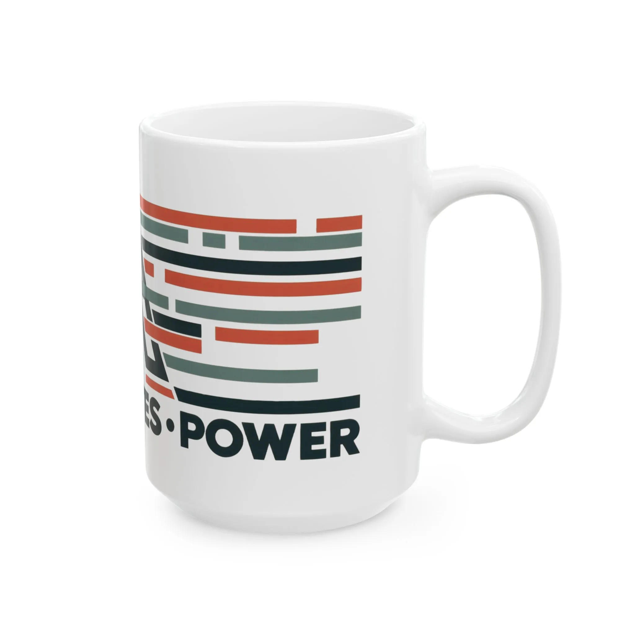 Order Creates Power Coffee Mug, Minimal Geometric Triangle Wraparound Cup, Scandinavian Modern Gift for Men, Ceramic Mug, (11oz, 15oz) - Image 9