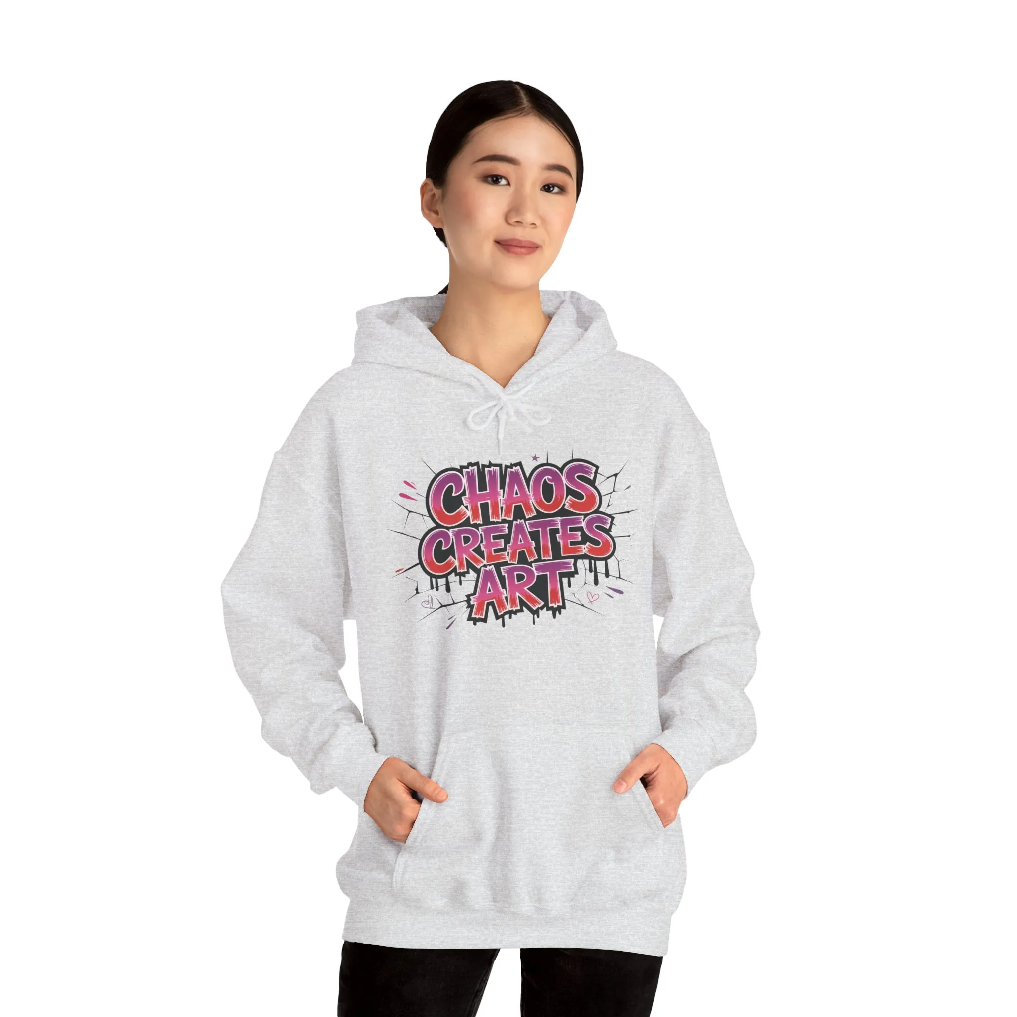Women's Heavy Blend™ Hooded Sweatshirt, Chaos Creates Art Graffiti Hoodie Womens Streetwear - Image 7