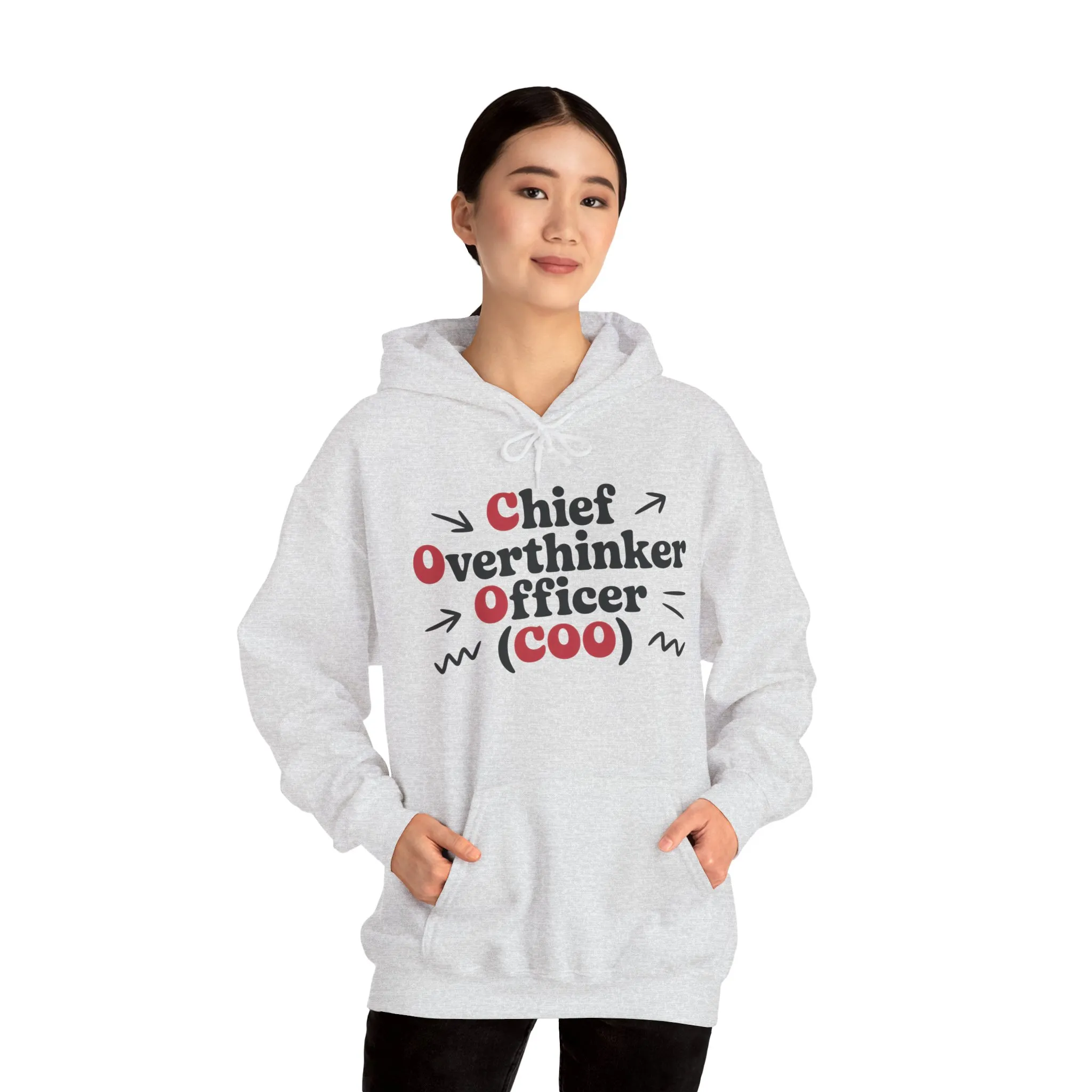 Chief Overthinker Officer Women's Hoodie, Funny COO Graphic Pullover, Sarcastic Office Humor Gift, Women's Heavy Blend™ Hooded Sweatshirt - Image 7
