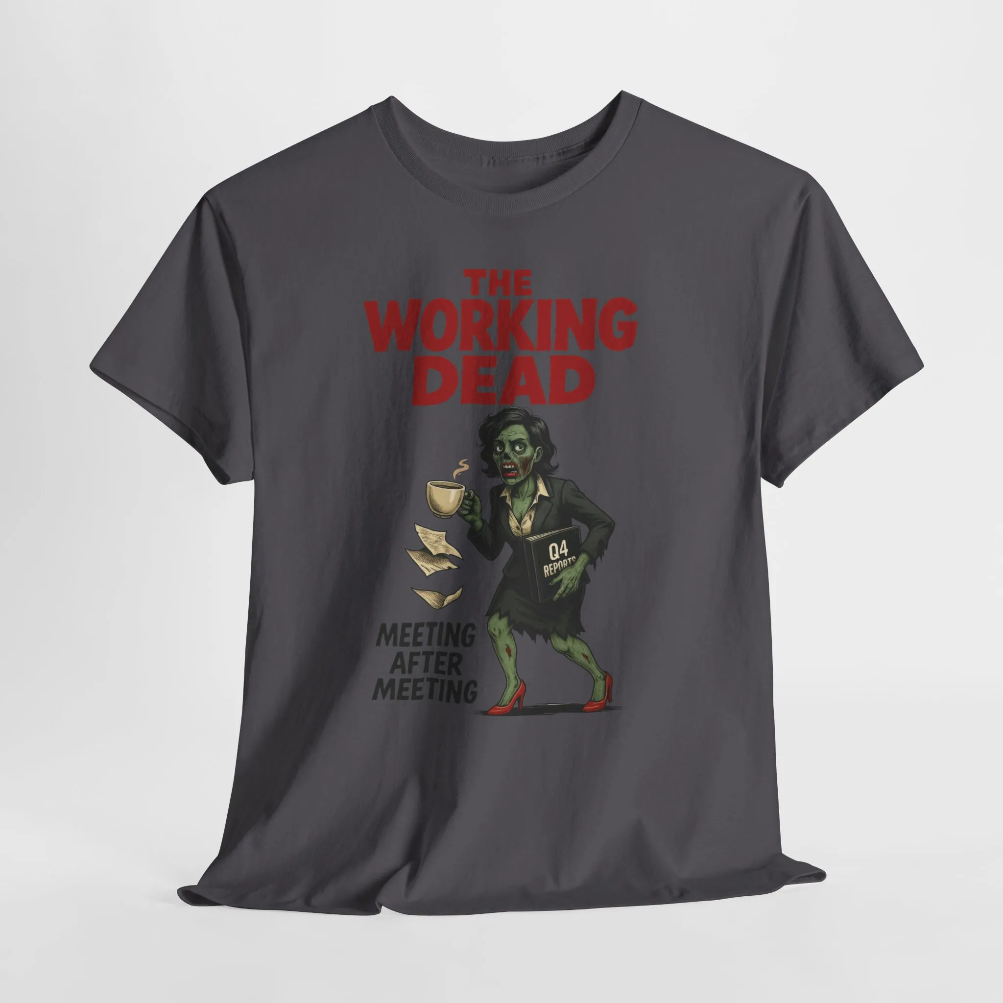 The Working Dead Women's Zombie Funny Office T-Shirt, Meeting Humor Tee, Zombie Work Top, Halloween Work Tee - Image 18