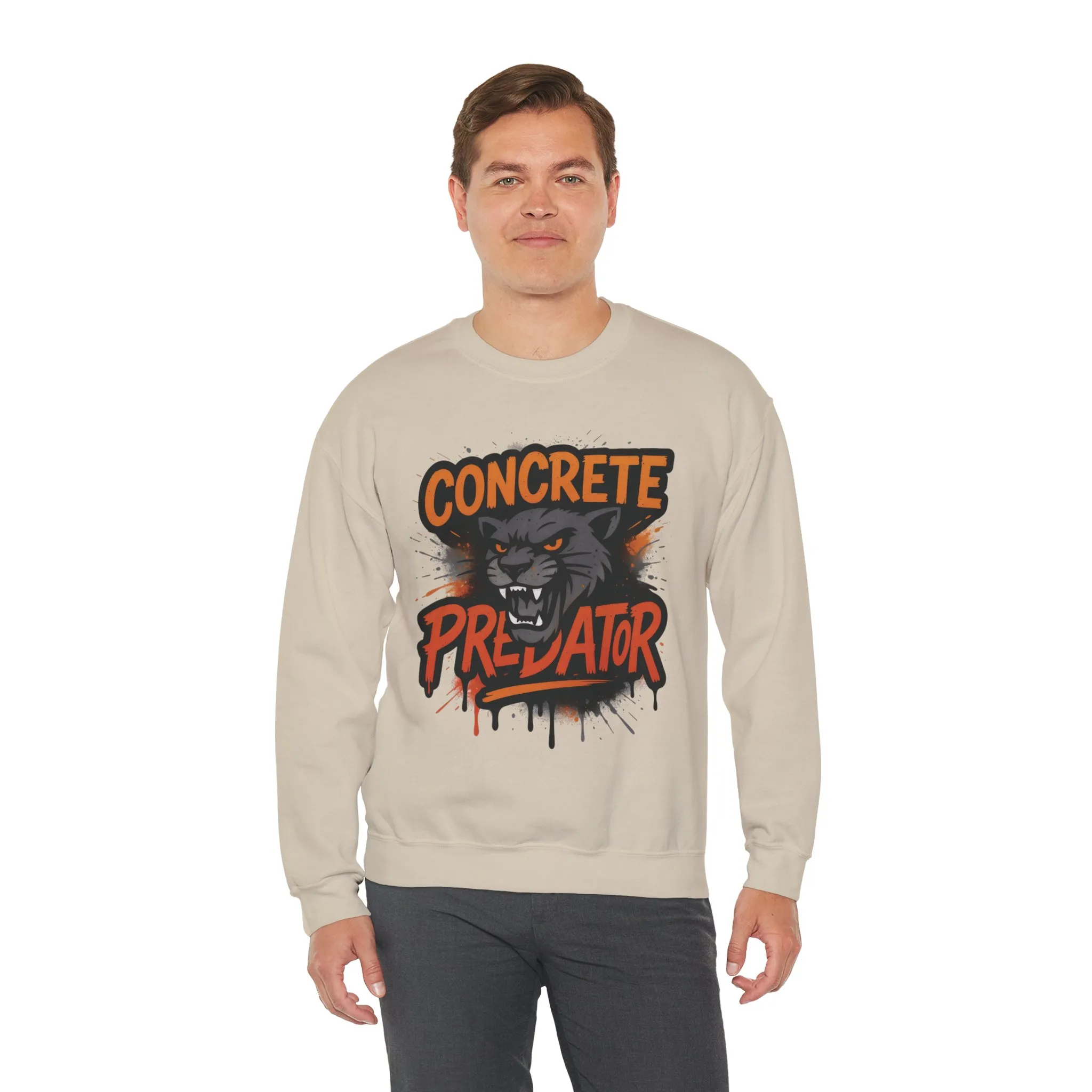 Mens Heavy Blend™ Crewneck Sweatshirt, Concrete Predator Mens Panther Crewneck Sweatshirt - Image 9