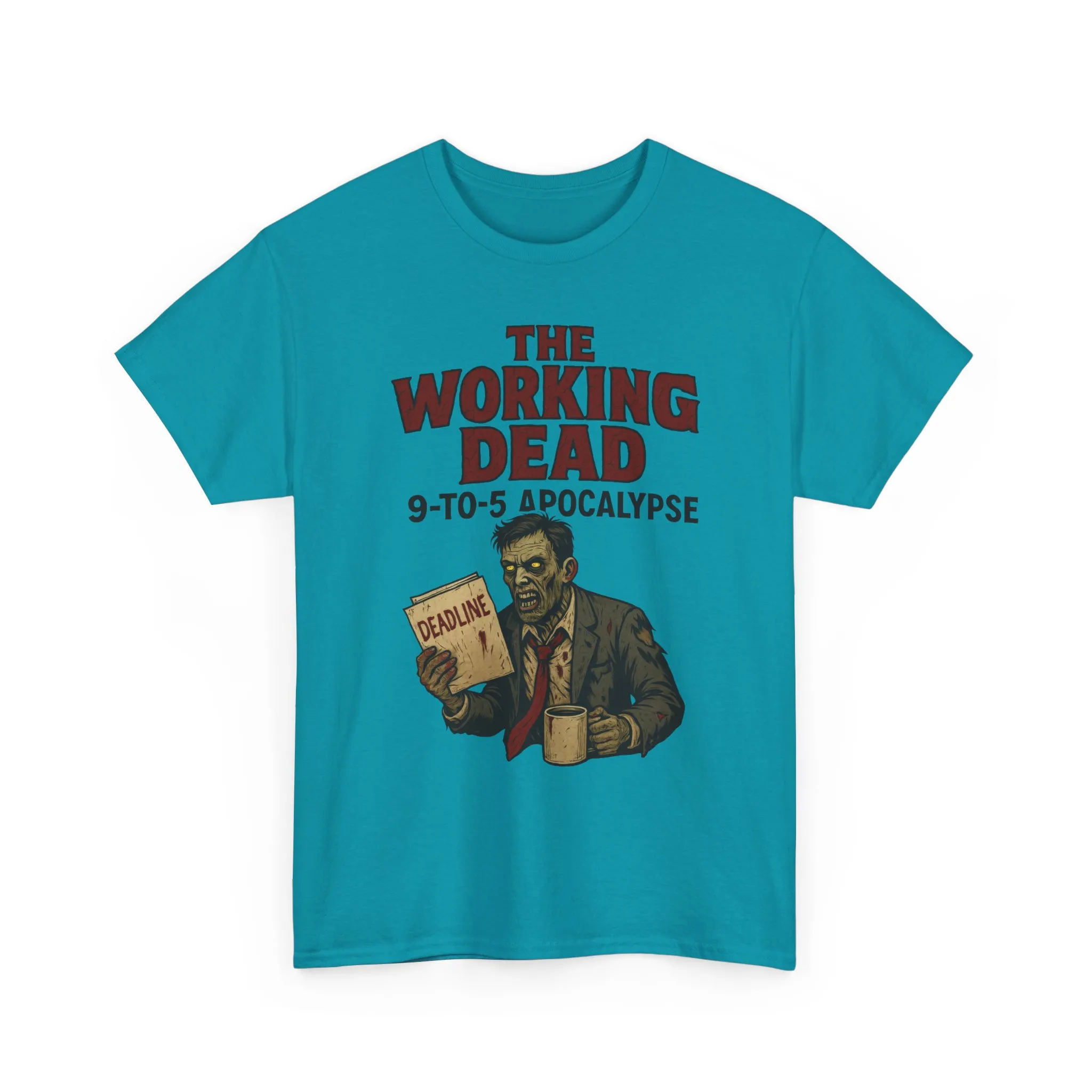 The Working Dead 9-to-5 Apocalypse Men's T-Shirt, Funny Horror Office Zombie Tee, Halloween Zombie Top, Work Humor Sweatshirt - Image 3