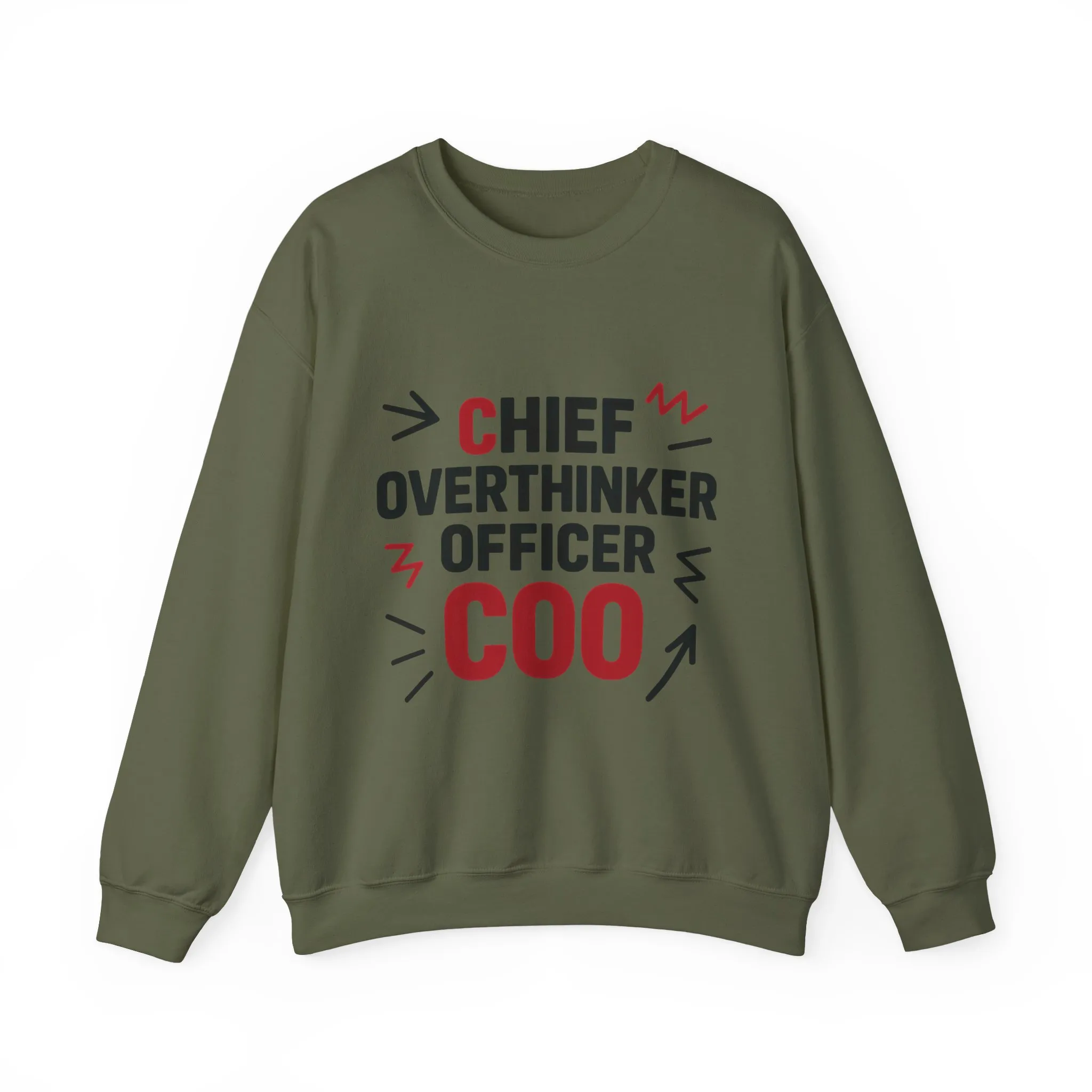 Chief Overthinker Officer Men's Sweatshirt, COO Funny Office Humor Graphic Pullover, Men's Heavy Blend™ Crewneck Sweatshirt - Image 17