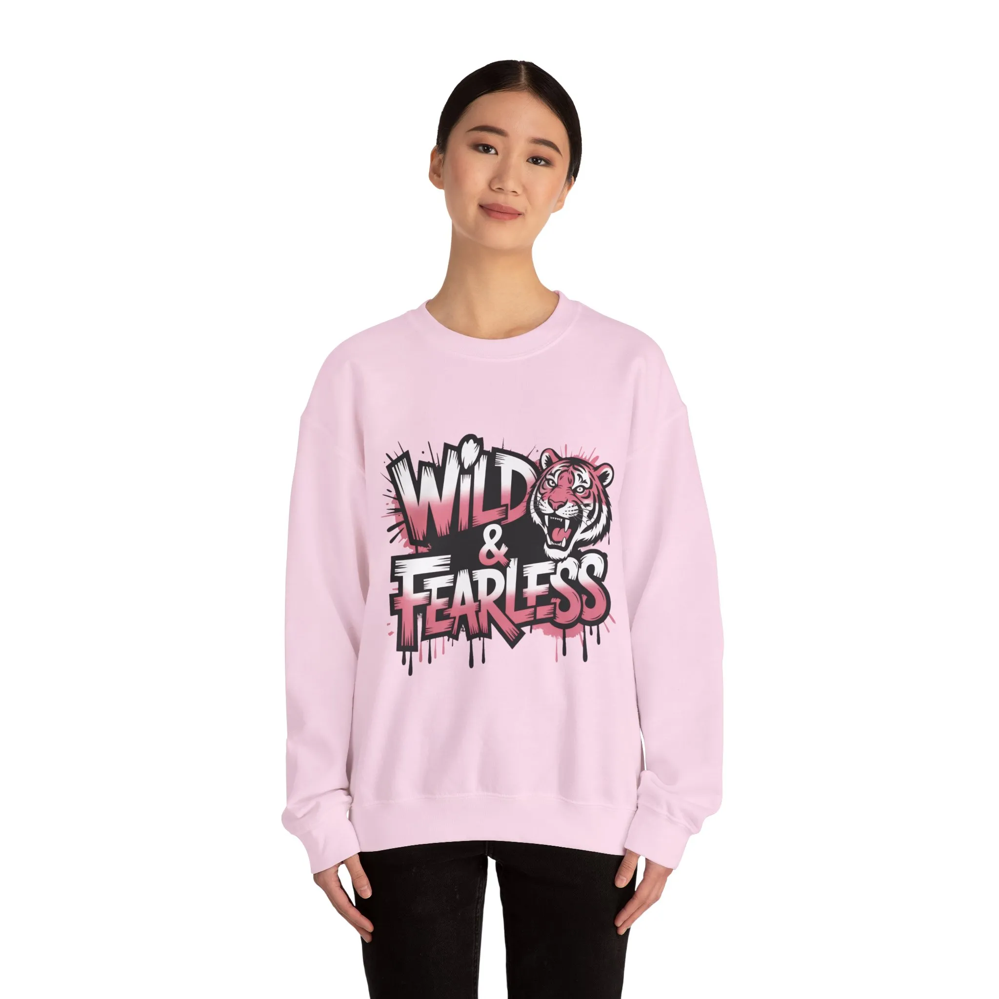 Women's Sweatshirt Wild & Fearless, Tiger Graffiti Graphic Pullover, Bold Urban Streetwear Top - Image 26