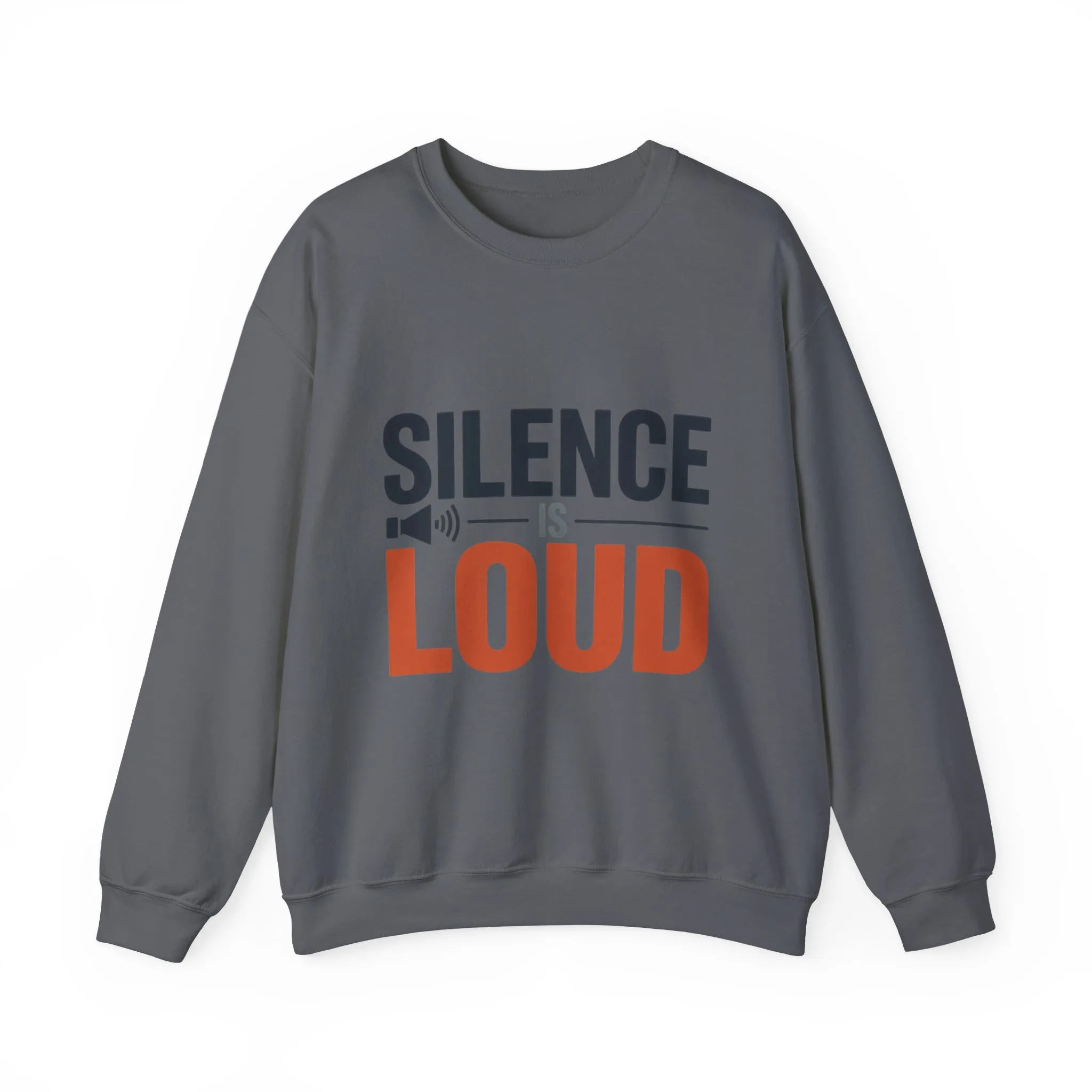Mens Heavy Blend™ Crewneck Sweatshirt, Silence Is Loud Motivational Mens Sweatshirt - Image 16