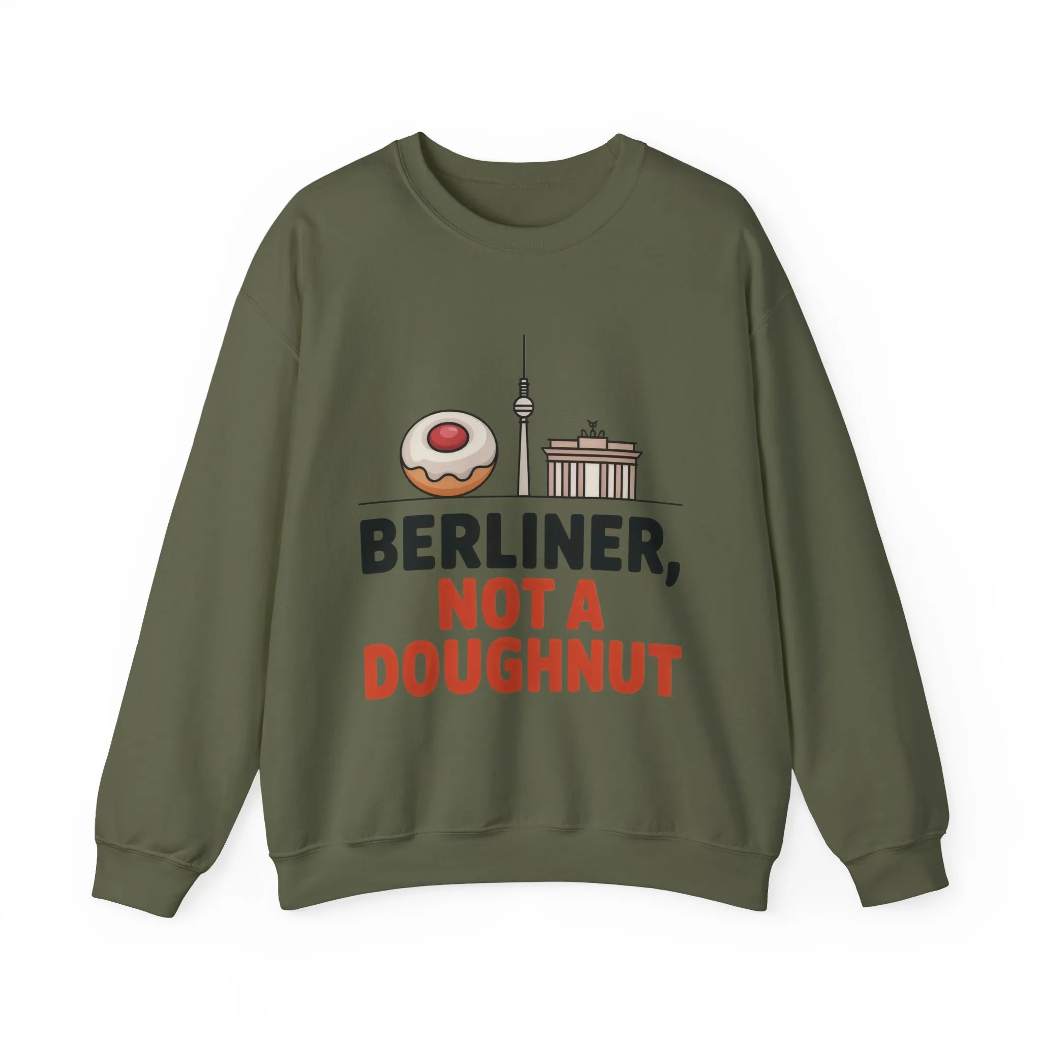 Mens Heavy Blend™ Crewneck Sweatshirt, Berliner Not a Doughnut Funny Berlin Mens Sweatshirt - Image 10