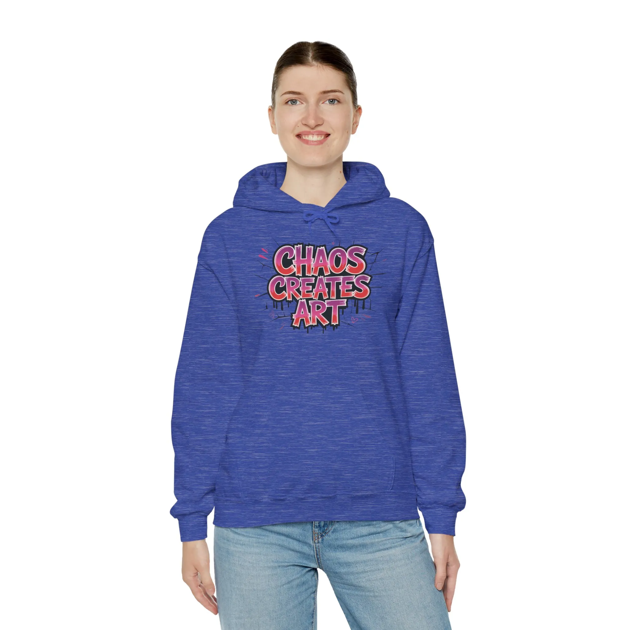 Women's Heavy Blend™ Hooded Sweatshirt, Chaos Creates Art Graffiti Hoodie Womens Streetwear - Image 40