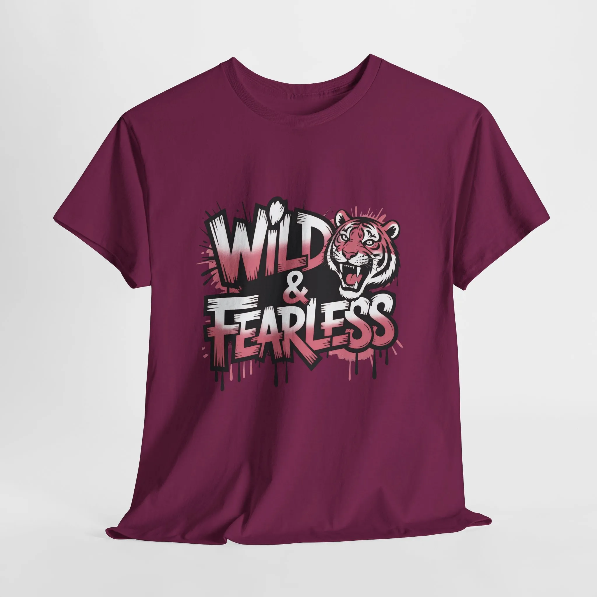 Women's Wild & Fearless T-Shirt, Tiger Graphic Graffiti Tee, Bold Urban Streetwear Top - Image 25