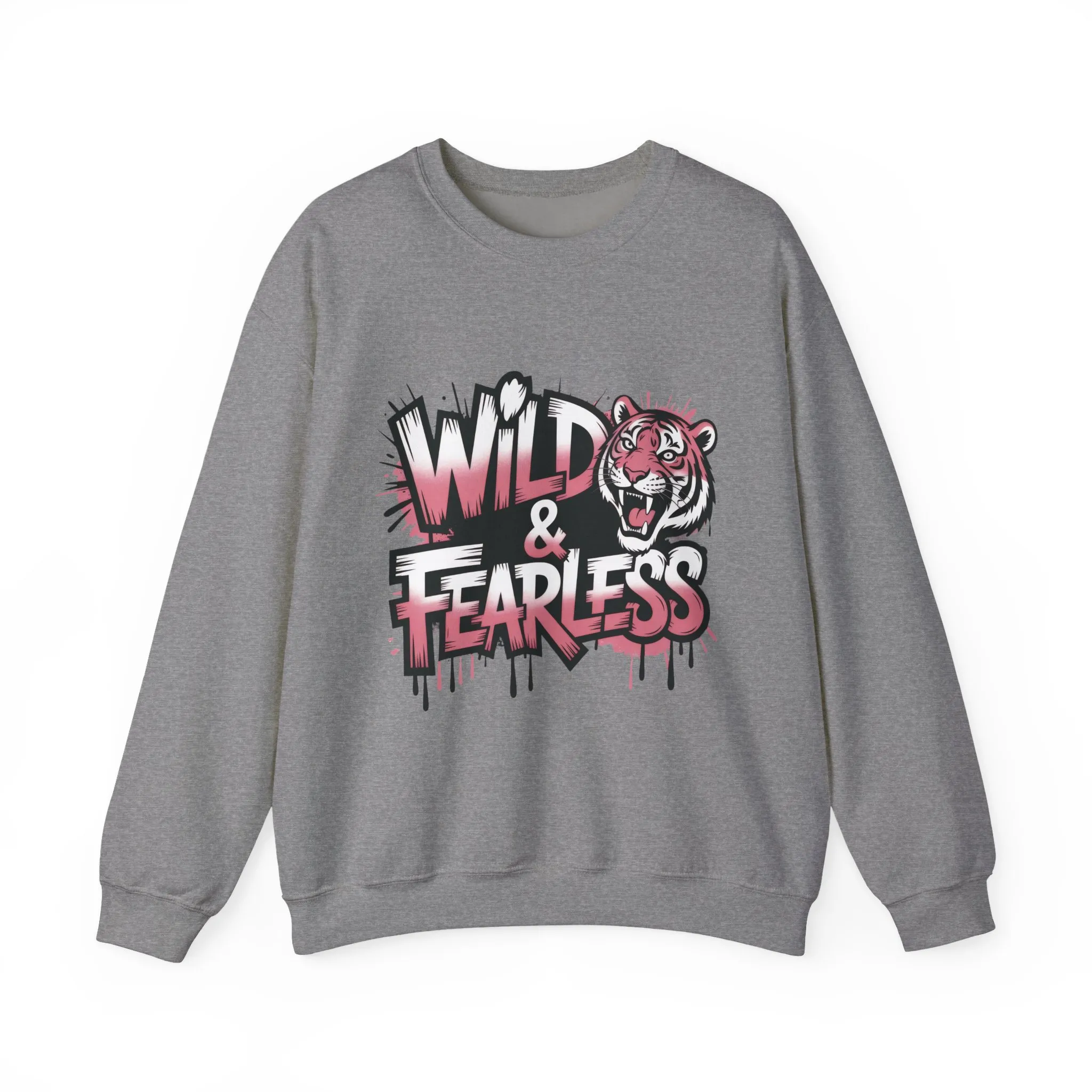 Women's Sweatshirt Wild & Fearless, Tiger Graffiti Graphic Pullover, Bold Urban Streetwear Top - Image 7