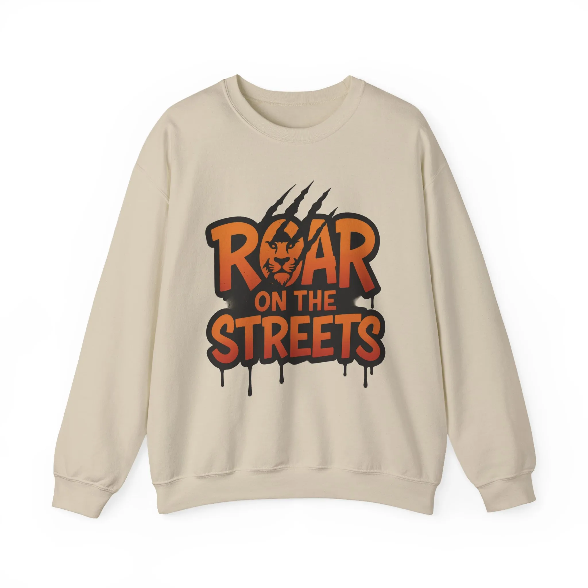 Mens Heavy Blend™ Crewneck Sweatshirt, Roar on the Streets Mens Lion Crewneck Sweatshirt - Image 4