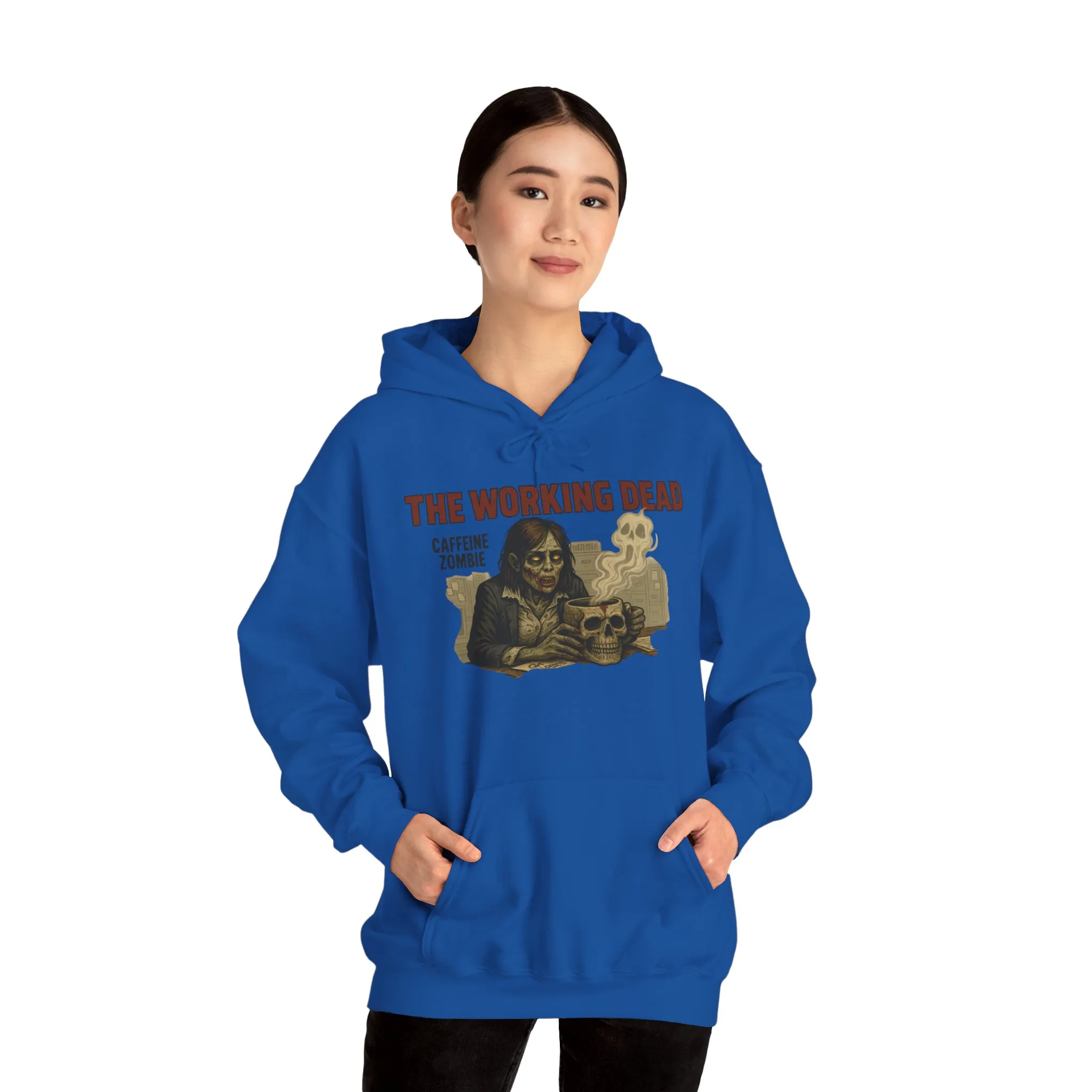 The Working Dead Women's Zombie Hoodie, Work Humor Hoodie, Halloween Work Top, Coffee Zombie Hoodie - Image 27