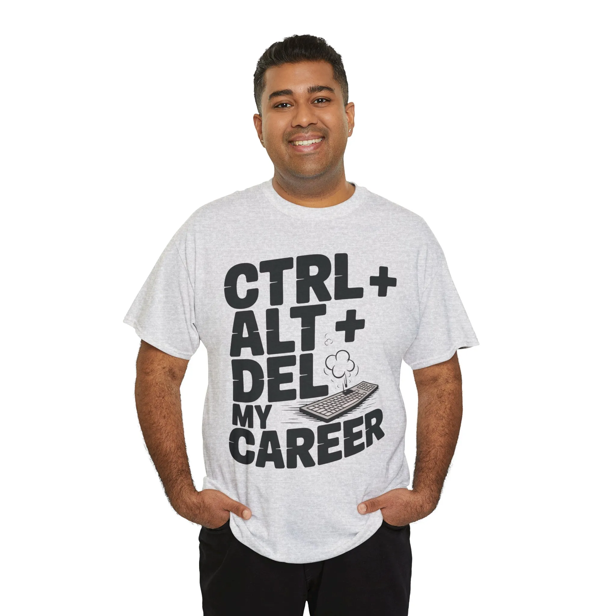 Men's Graphic Tee, Ctrl Alt Del My Career Shirt, Sarcastic Office Humor T-Shirt for Him - Image 3