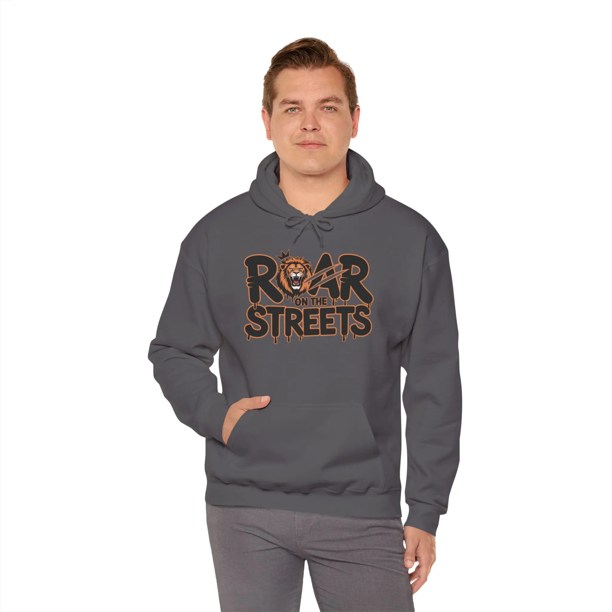 Mens Heavy Blend™ Hooded Sweatshirt, Roar on the Streets Lion Hoodie Mens Bold Streetwear - Image 28