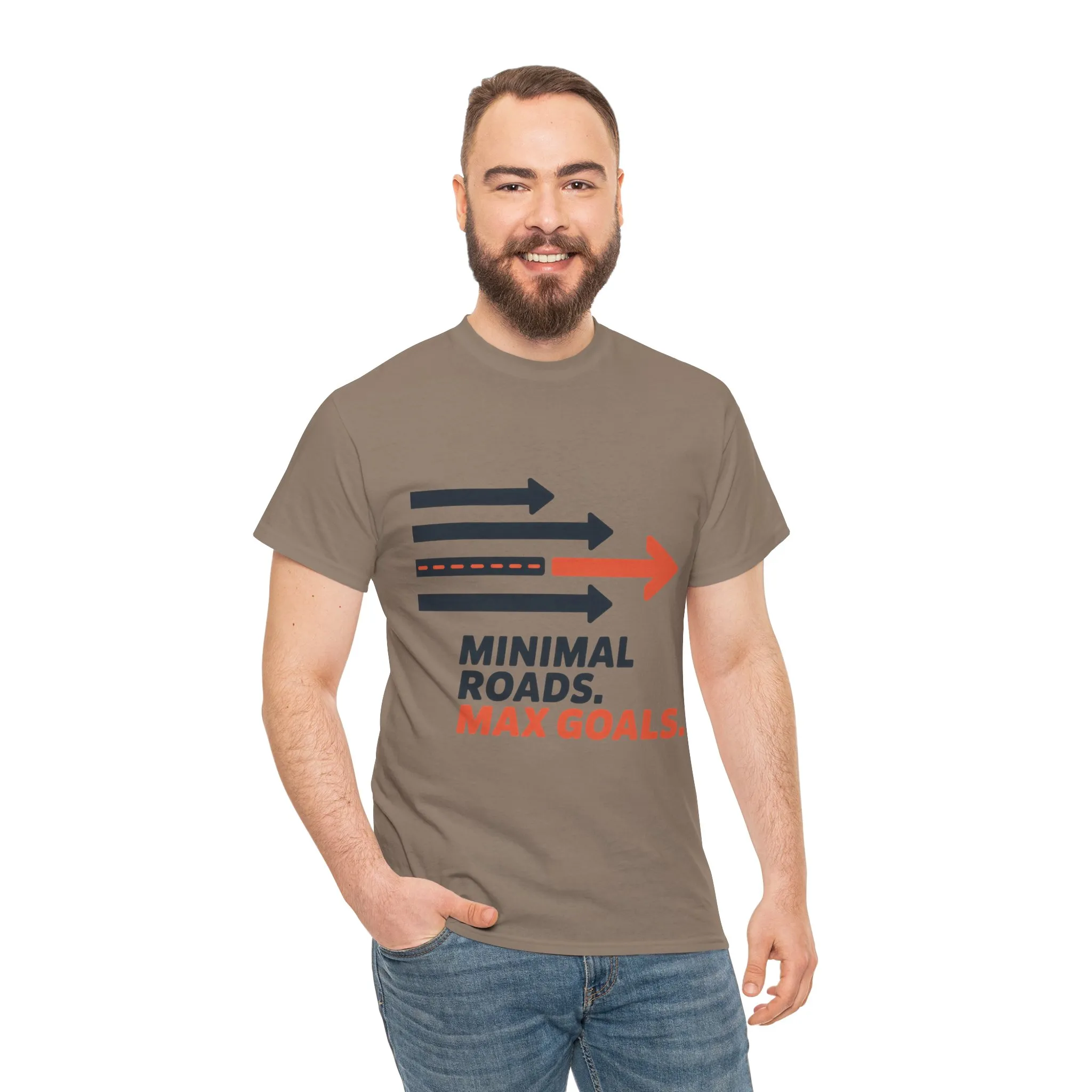Minimal Roads Max Goals Motivational Mens T-Shirt, Urban Style Graphic Tee - Image 11