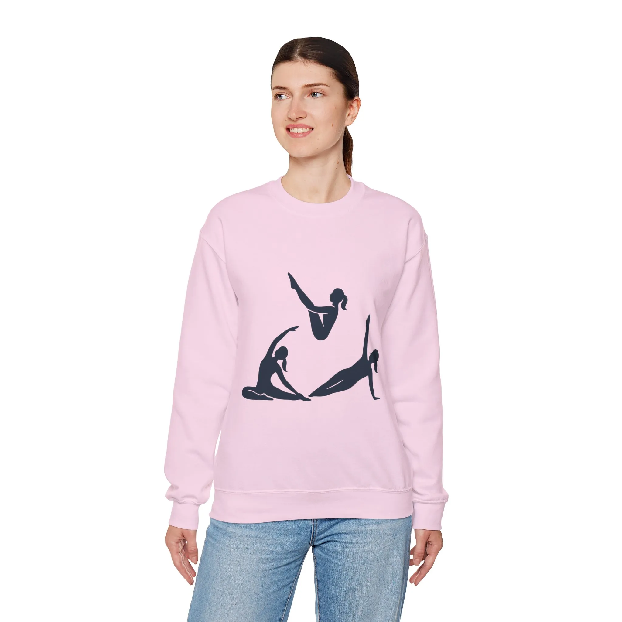 Womens Heavy Blend™ Crewneck Sweatshirt, Womens Pilates Sweatshirt, Yoga Fitness Graphic Pullover, Cute Workout Gym Top, Yoga Lover Gift - Image 24